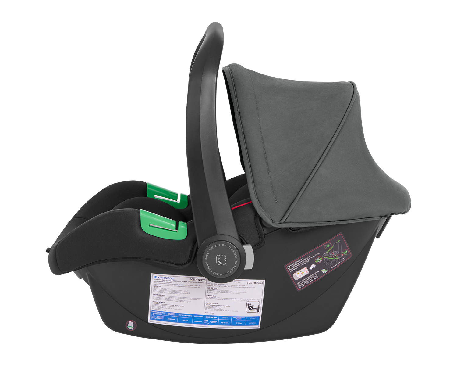 Carrito de bebé 3en1 asiento transf. Kaia Gris Oscuro 2024
