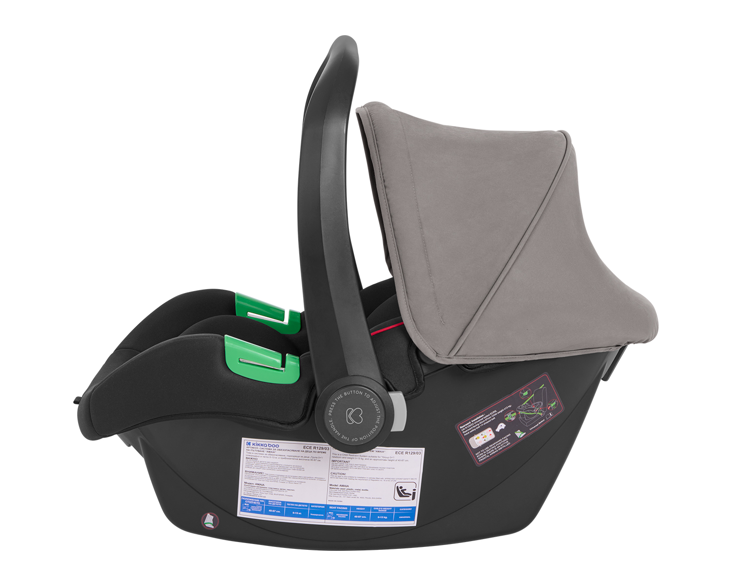 Carrito de bebé 3en1 asiento transf. Kaia Gris Claro 2024