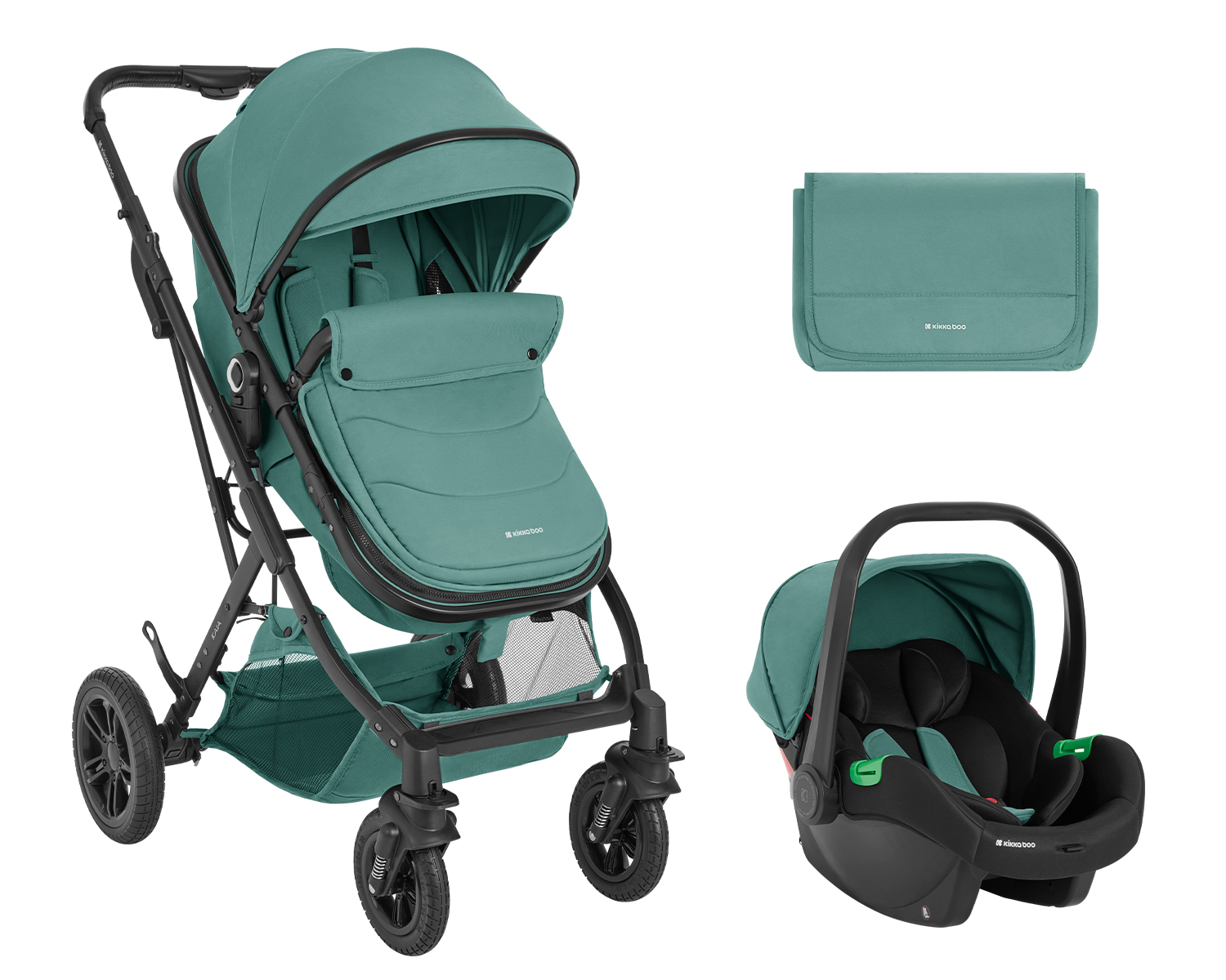 Carrito de bebé 3en1 asiento transf. Kaia Menta 2024