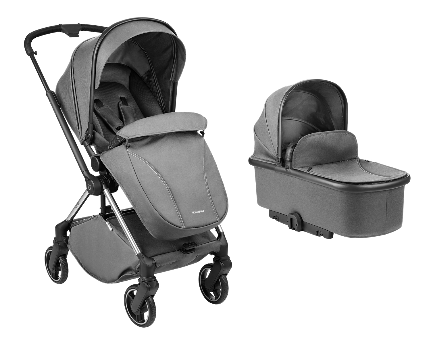 Carrito de bebé 2en1 con capazo Lanah Gris