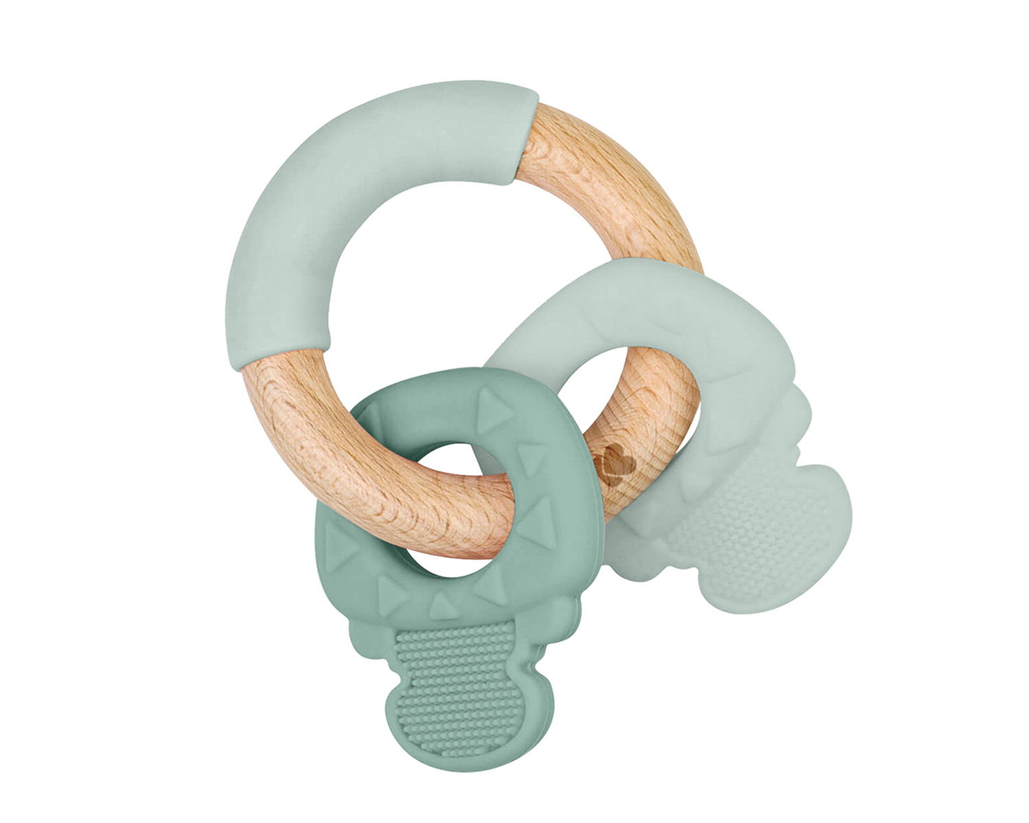 Mordedor de silicona y madera Keys Menta