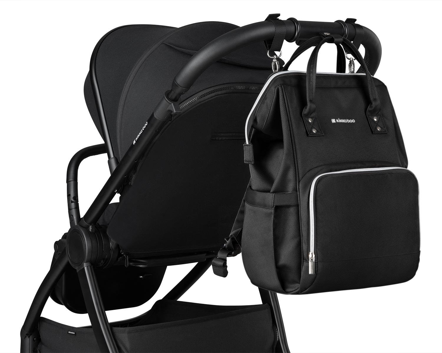 Bolsa de mamá Siena Negro & Plata 2025