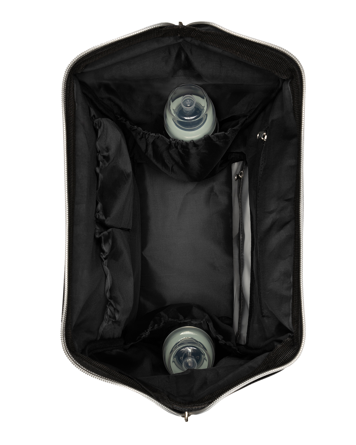 Bolsa de mamá Siena Negro & Plata 2025