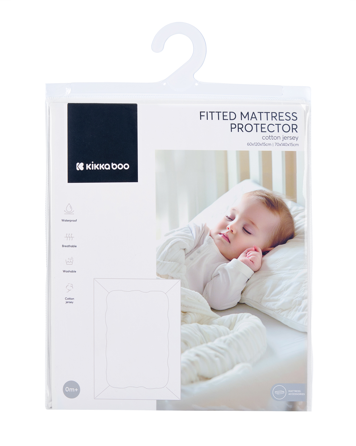 Mattress protector fitted - jersey 60/120/15 cm Stripy Friends