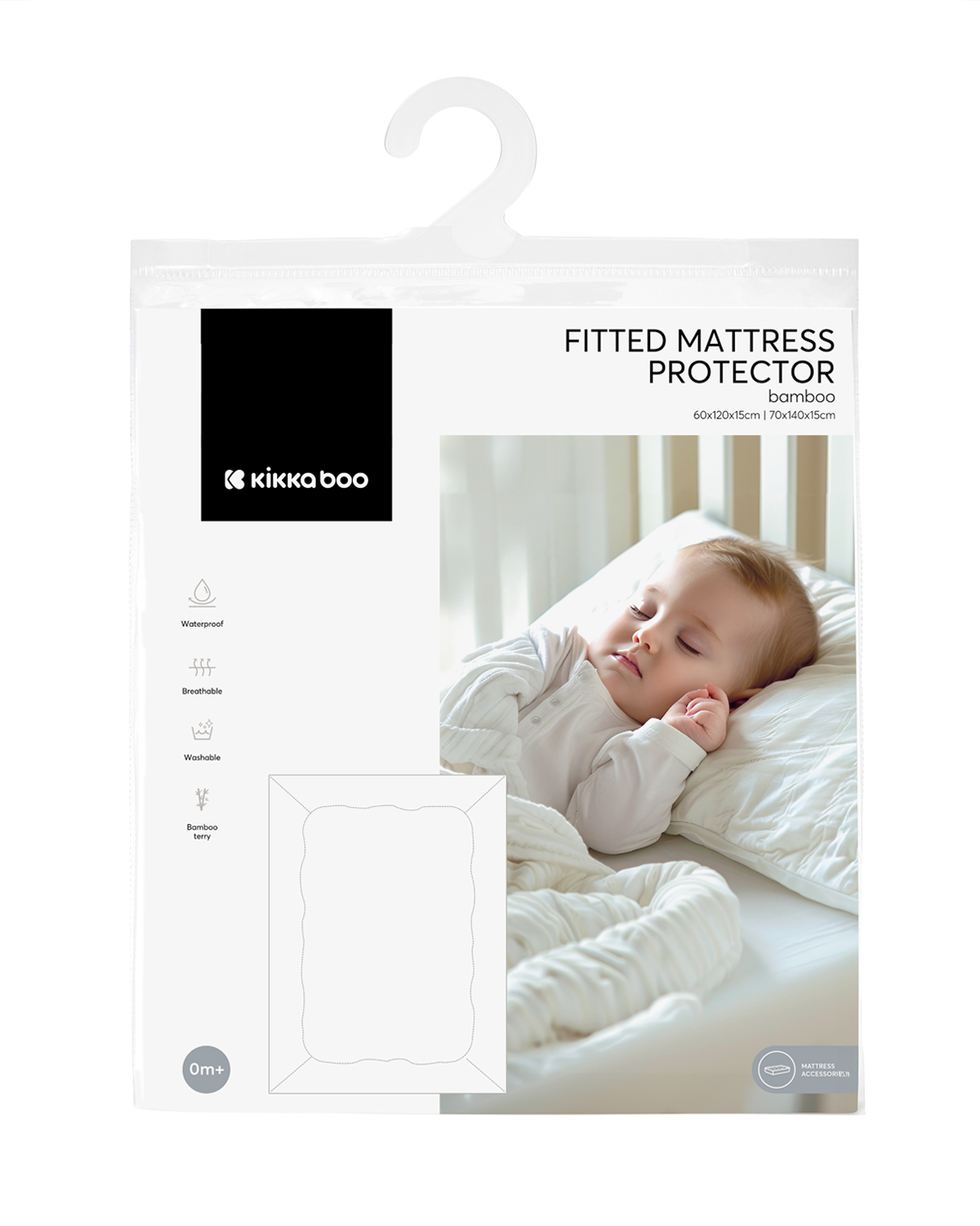 Mattress protector fitted - jersey 60/120/15 cm Seally Me