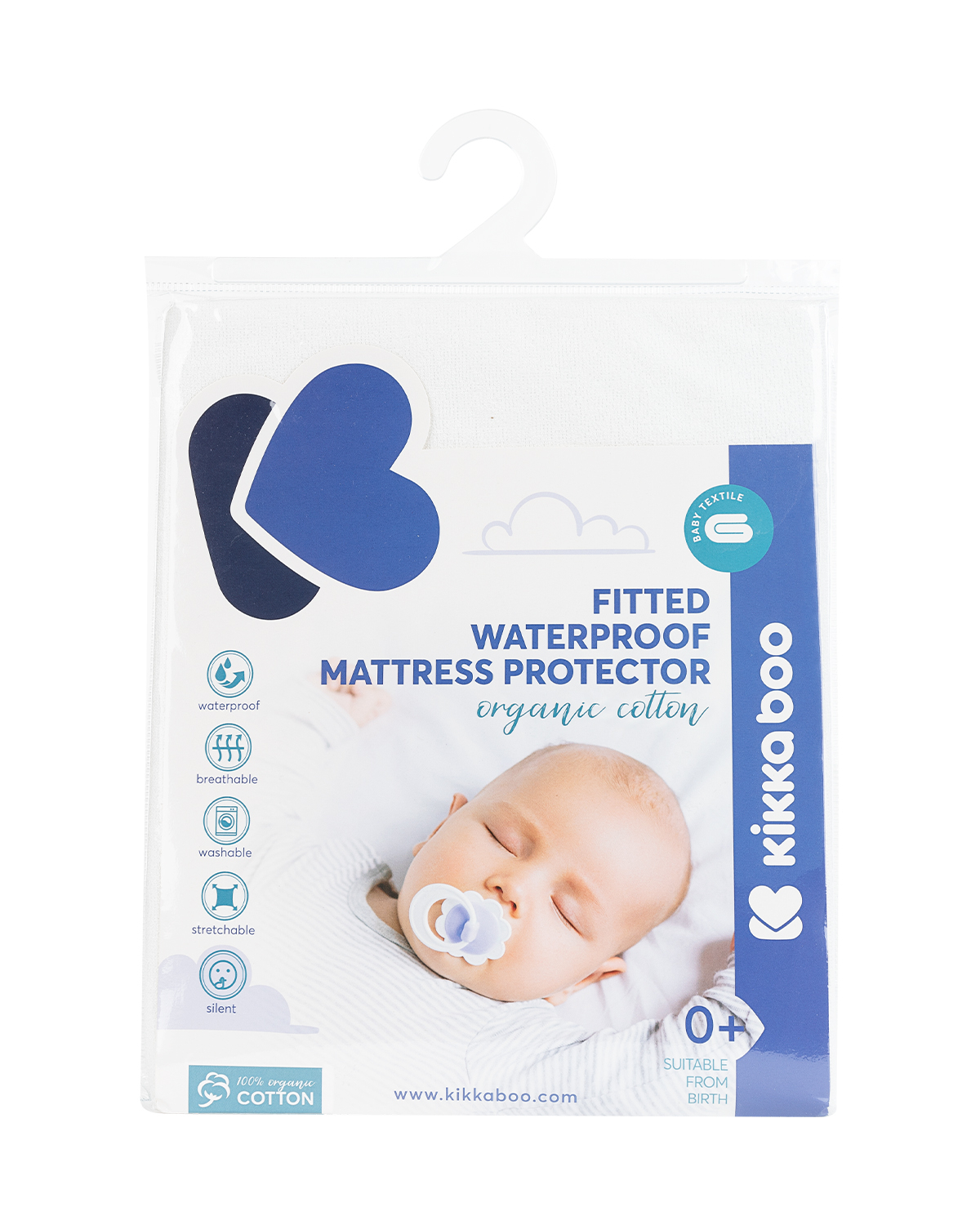 Protector de colchón ajustable - algodón orgánico 60/120/15 cm