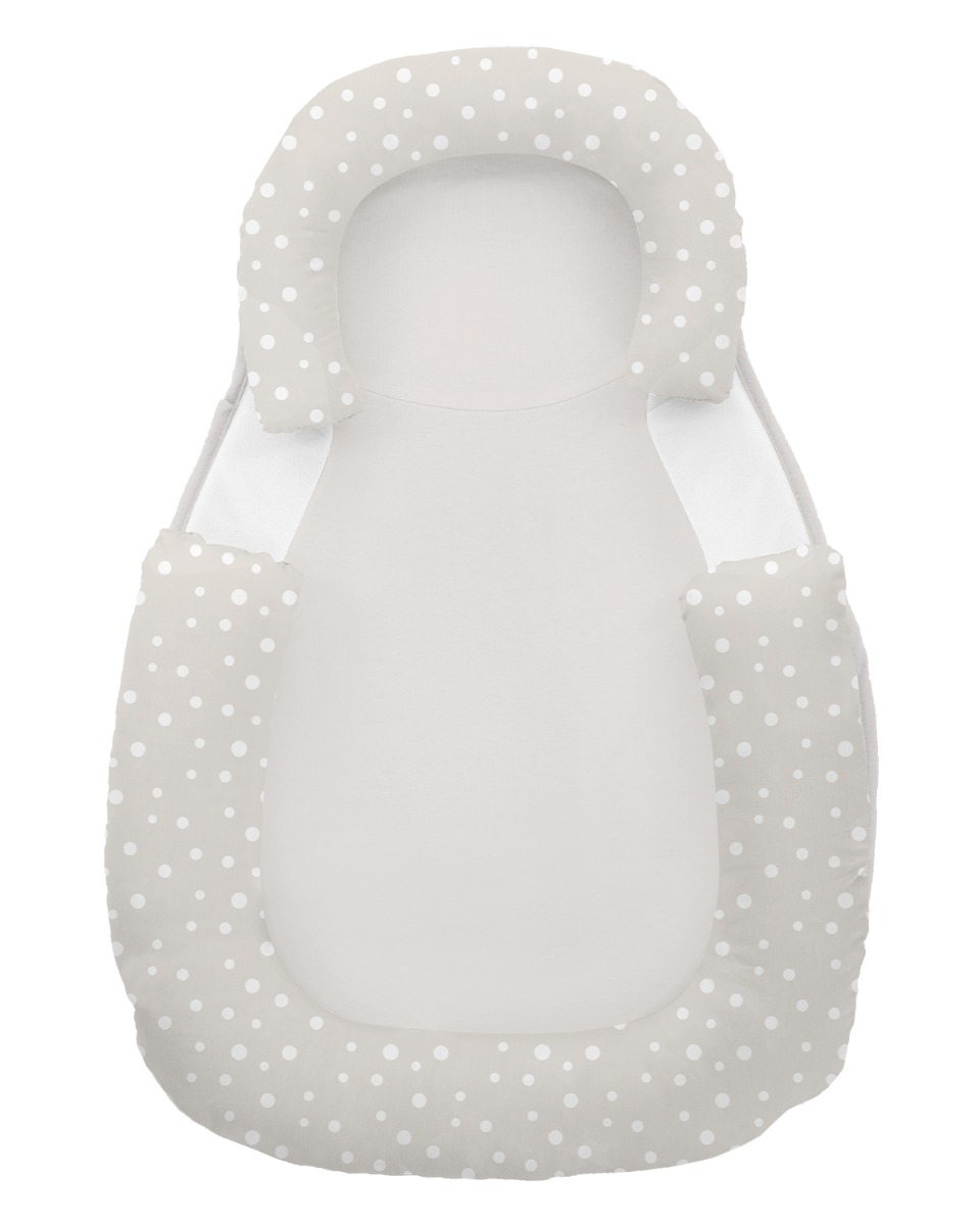 Posicionador antivuelco de espuma viscoelástica Dots Beige