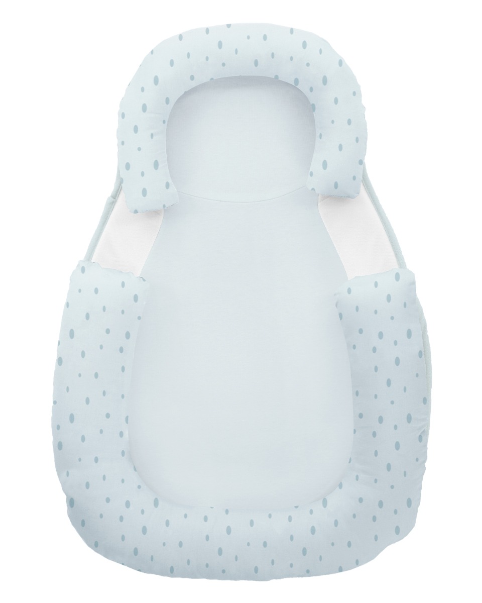 Posicionador antivuelco de espuma viscoelástica Dots Azul