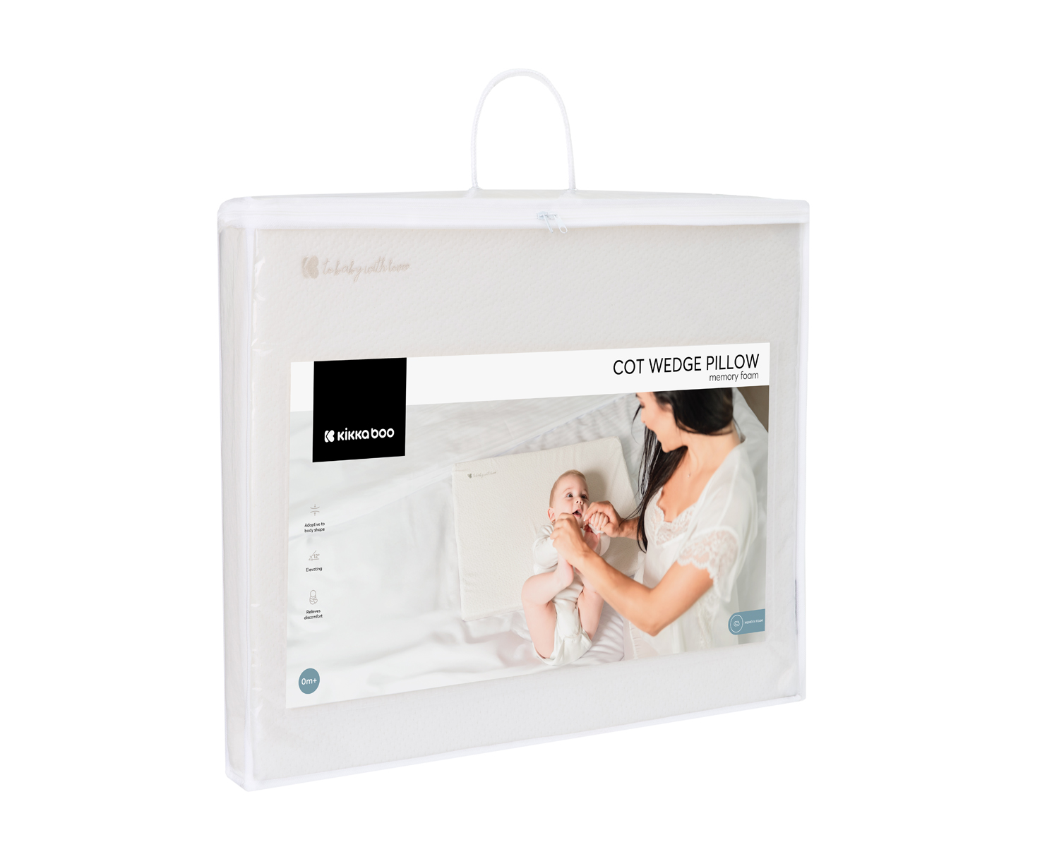 Almohada cuña de cuna de espuma viscoelástica Airknit Blanco