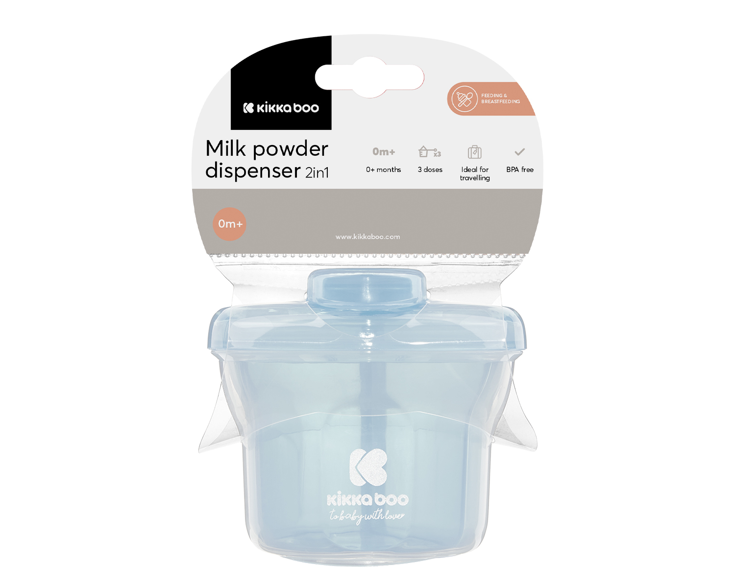 Dispensador de leche en polvo 2en1 Azul Claro