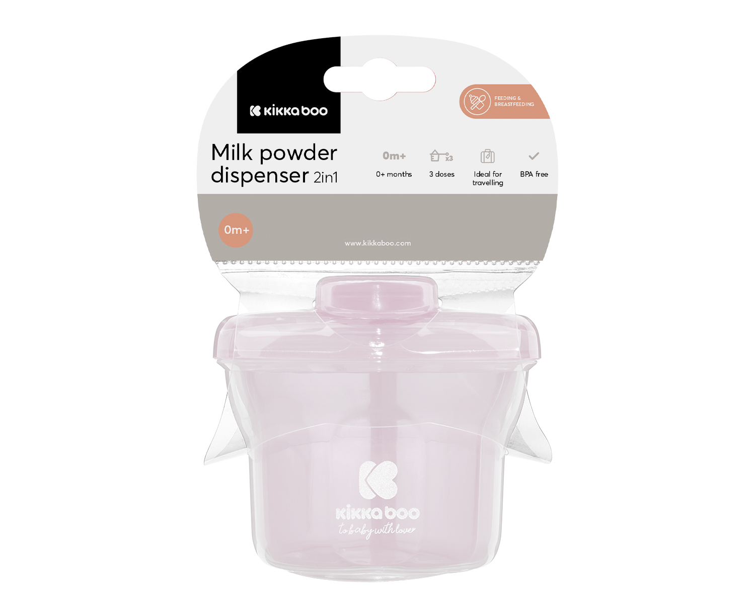 Dispensador de leche en polvo 2en1 Rosa Claro