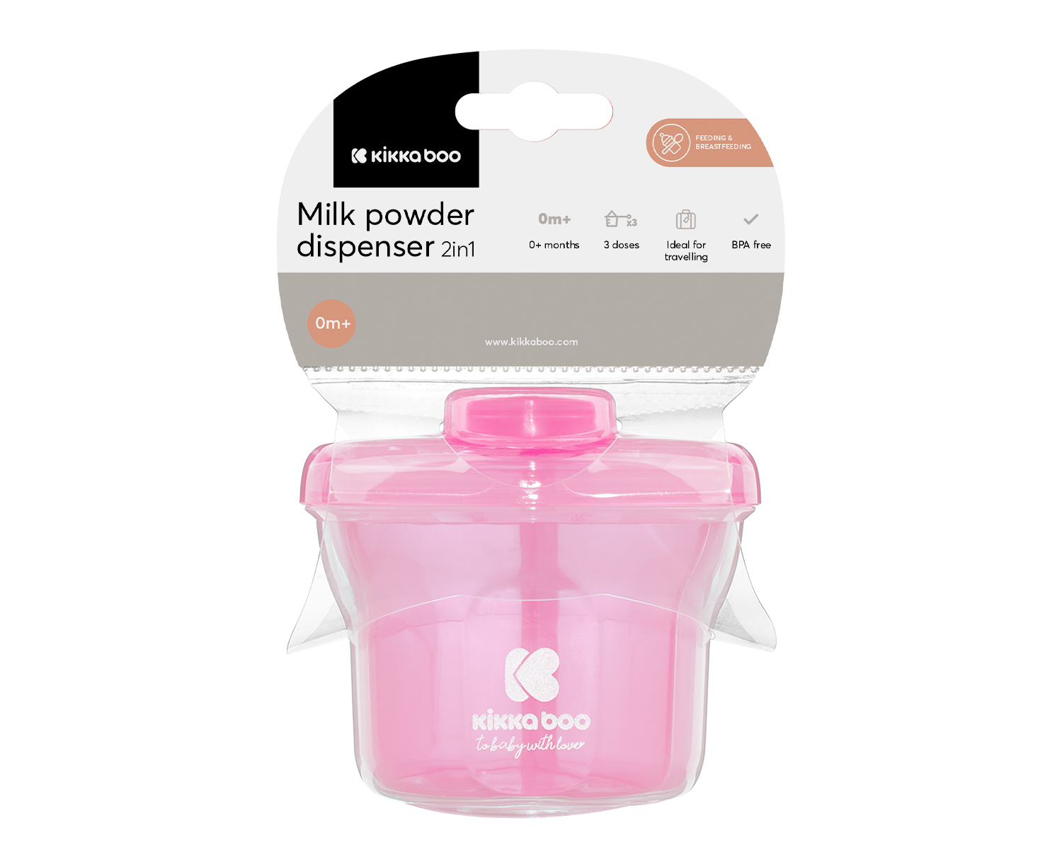 Dispensador de leche en polvo 2en1 Rosa