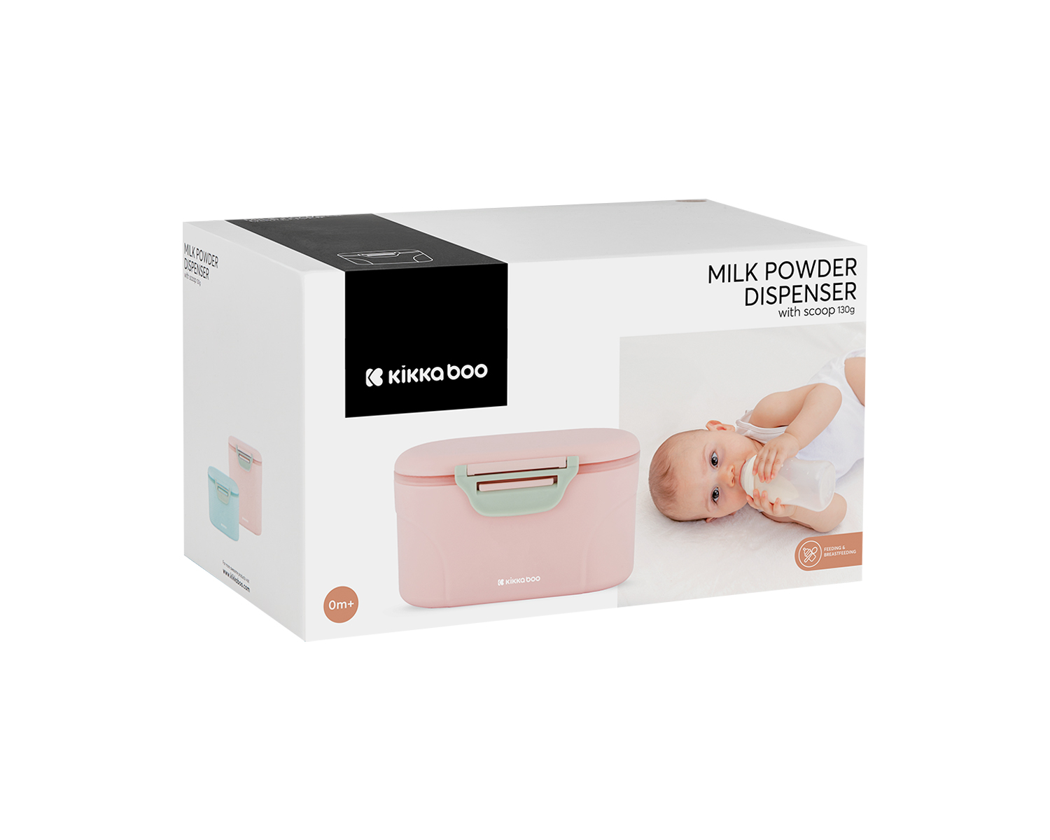Dispensador de leche en polvo con cuchara 130g Rosa