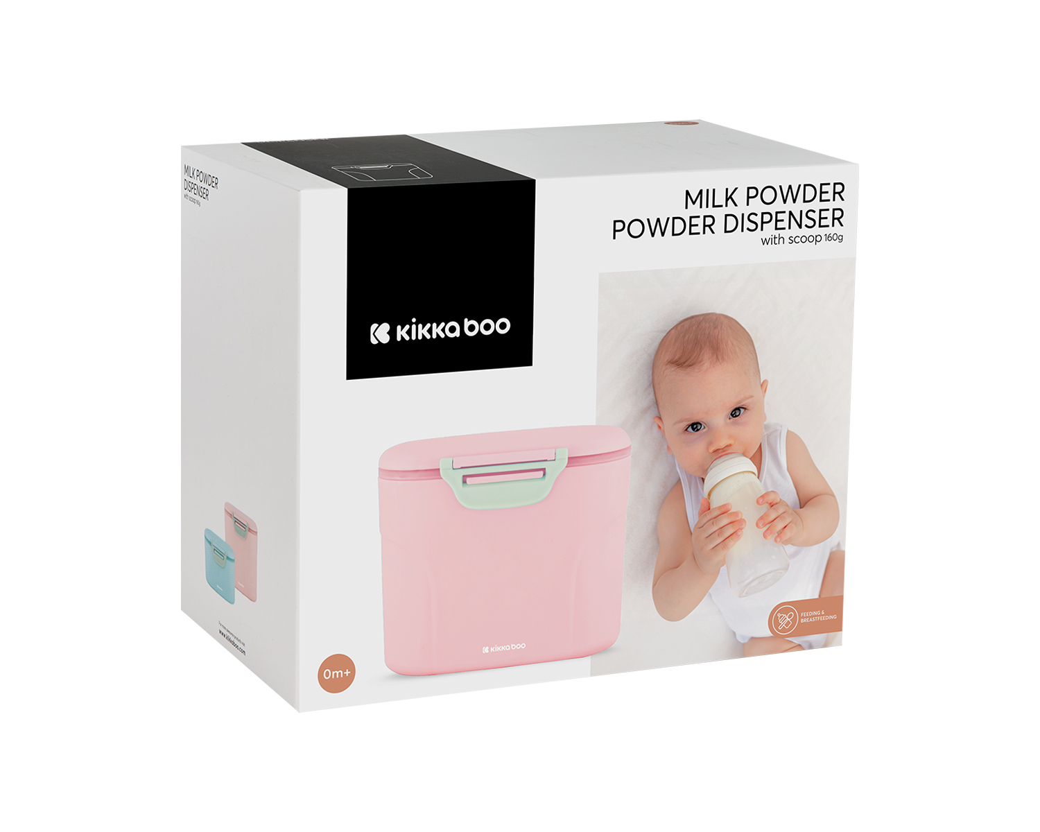 Dispensador de leche en polvo con cuchara 160g Rosa