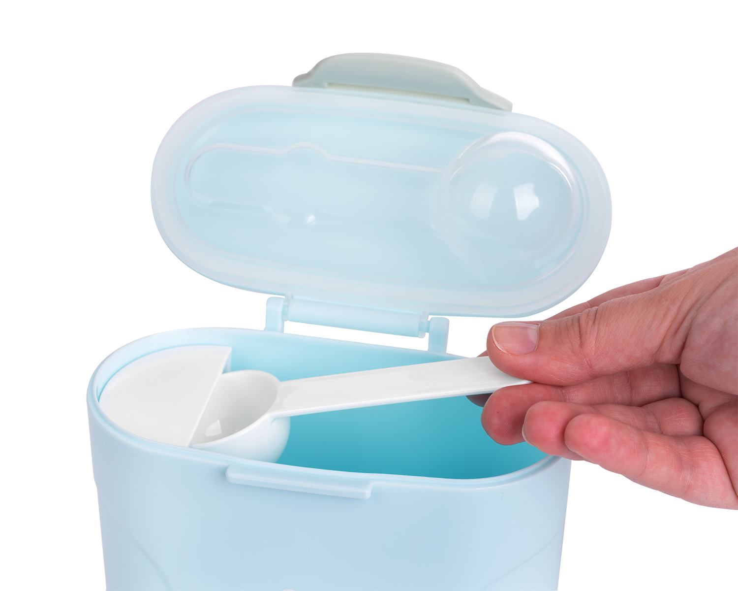 Dispensador de leche en polvo con cuchara 130g Azul