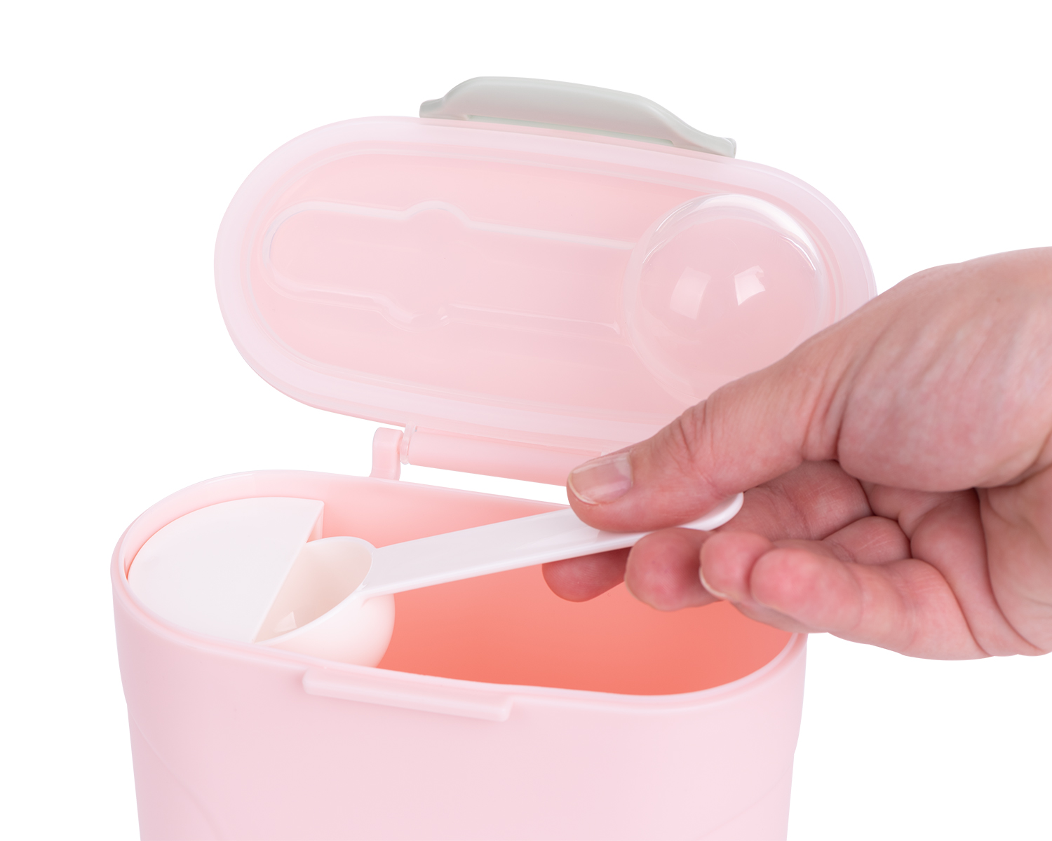 Dispensador de leche en polvo con cuchara 160g Rosa
