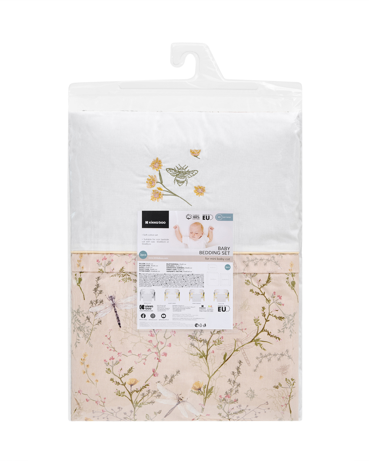 Juego de cama para minicuna 3 piezas Secret Garden Beige