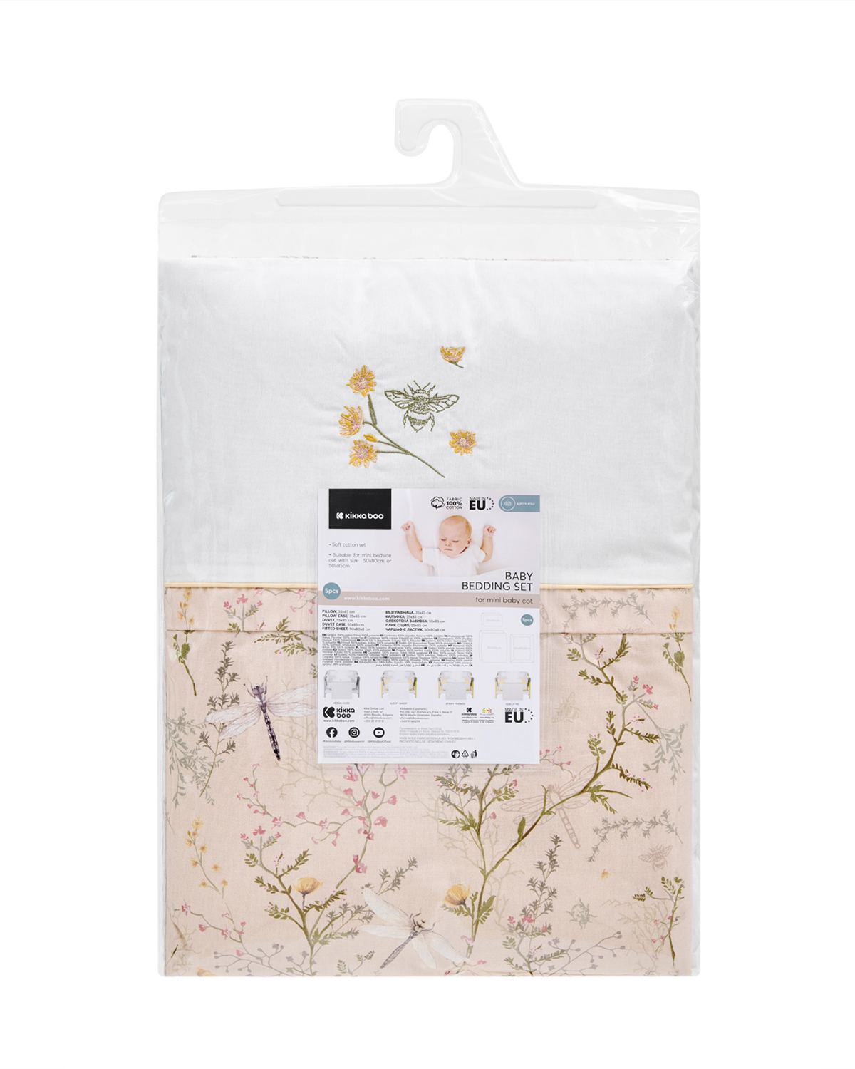 Juego de cama para minicuna 5 piezas Secret Garden Beige
