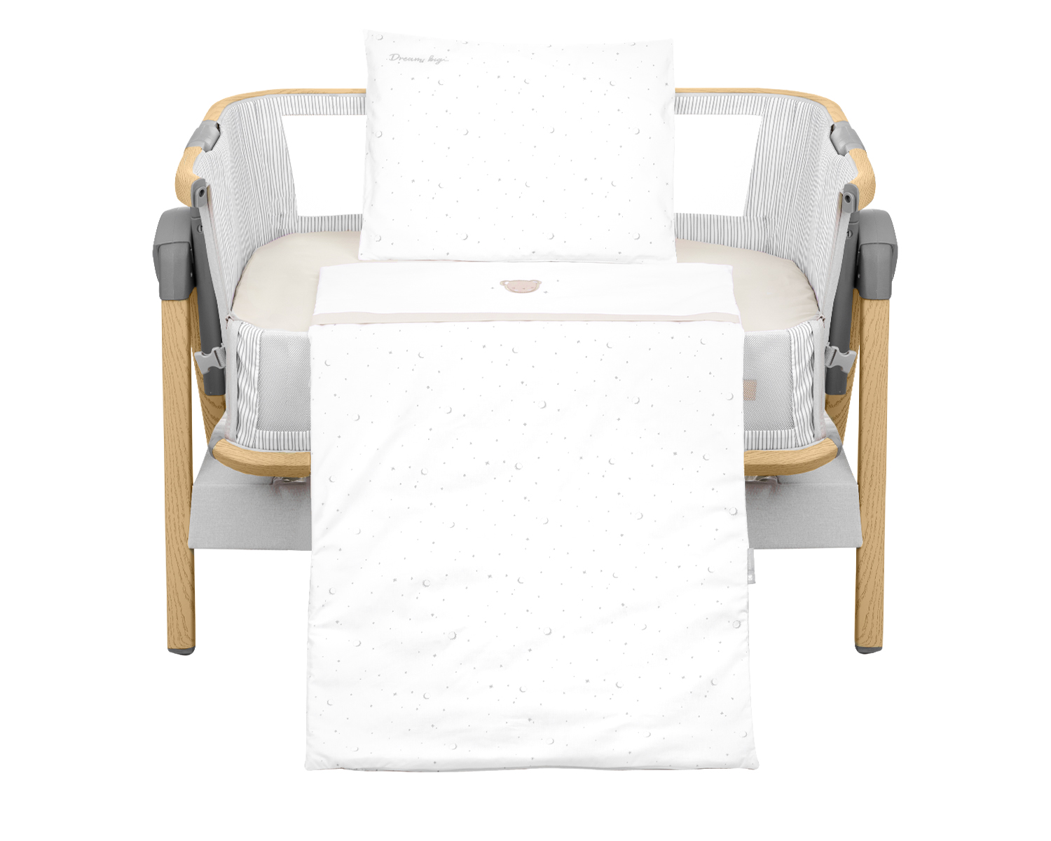 KikkaBoo Baby cot — Dream Big Beige