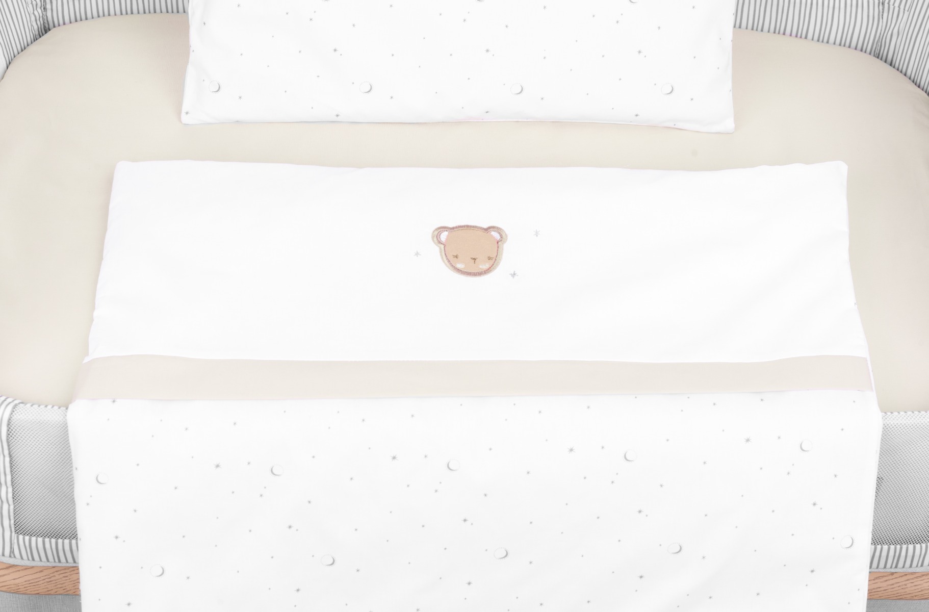Бебешки спален комплект за мини-кошара 3ч Dream Big Beige — снимка 2