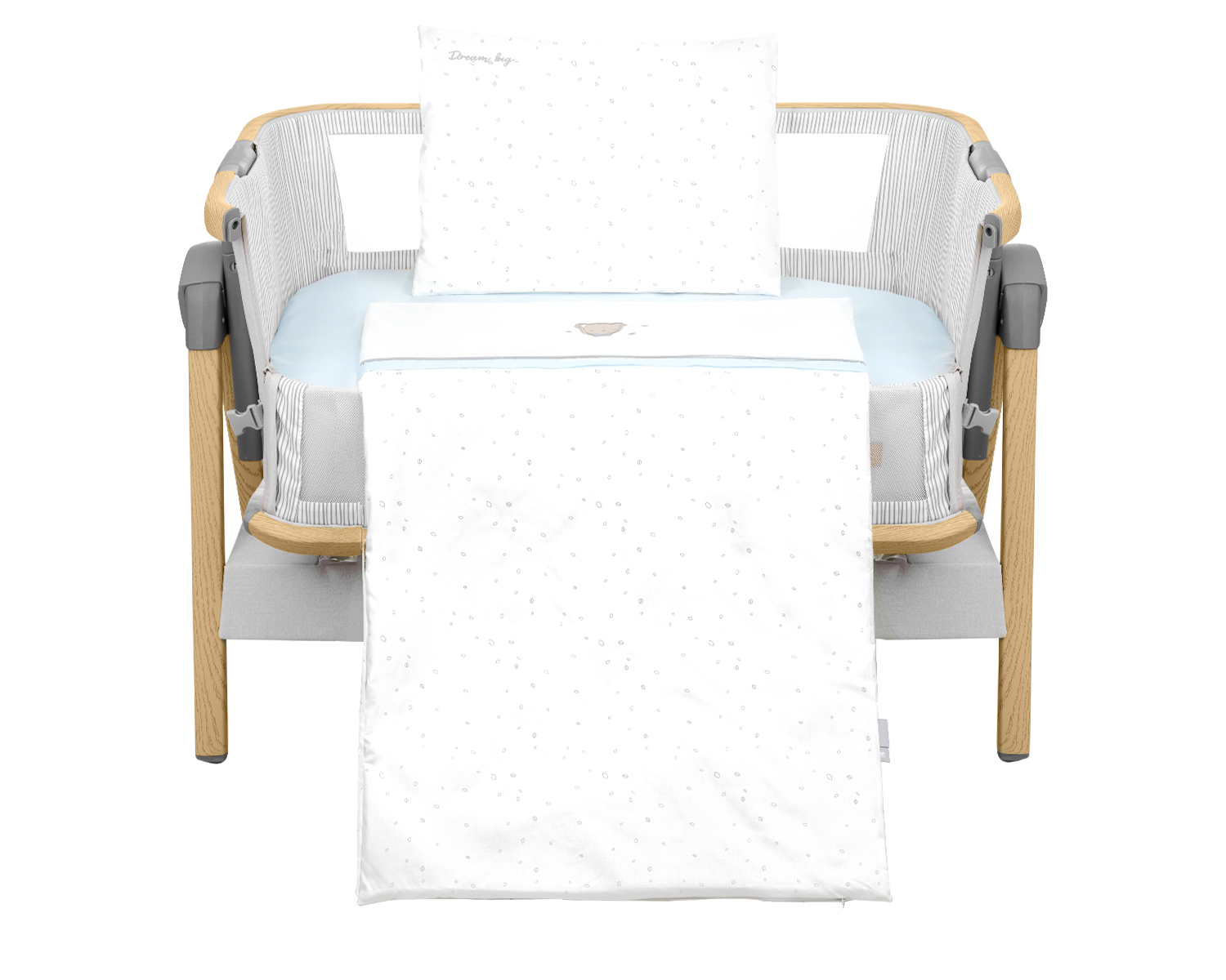 KikkaBoo Baby cot — Dream Big Blue