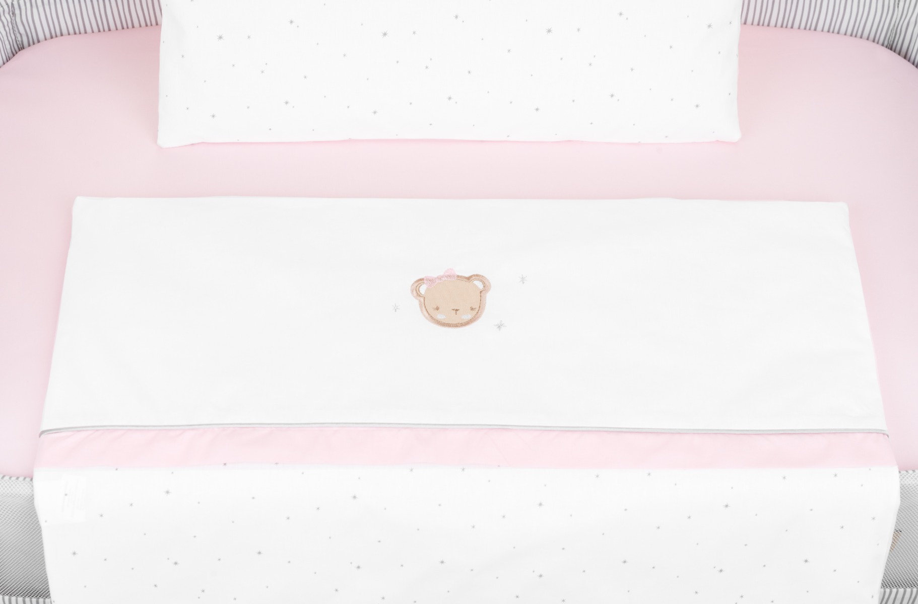 Бебешки спален комплект за мини-кошара 3ч Dream Big Pink — снимка 2