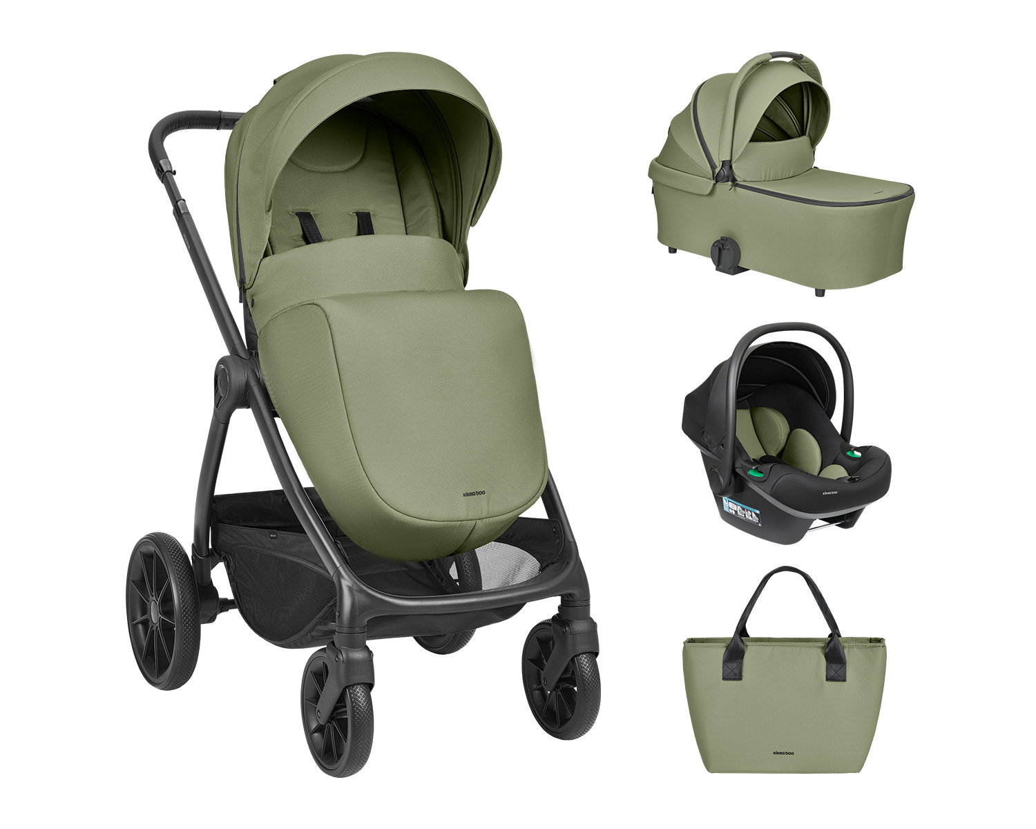 Carrito de bebé 3en1 con capazo Modena Verde Militar 2027