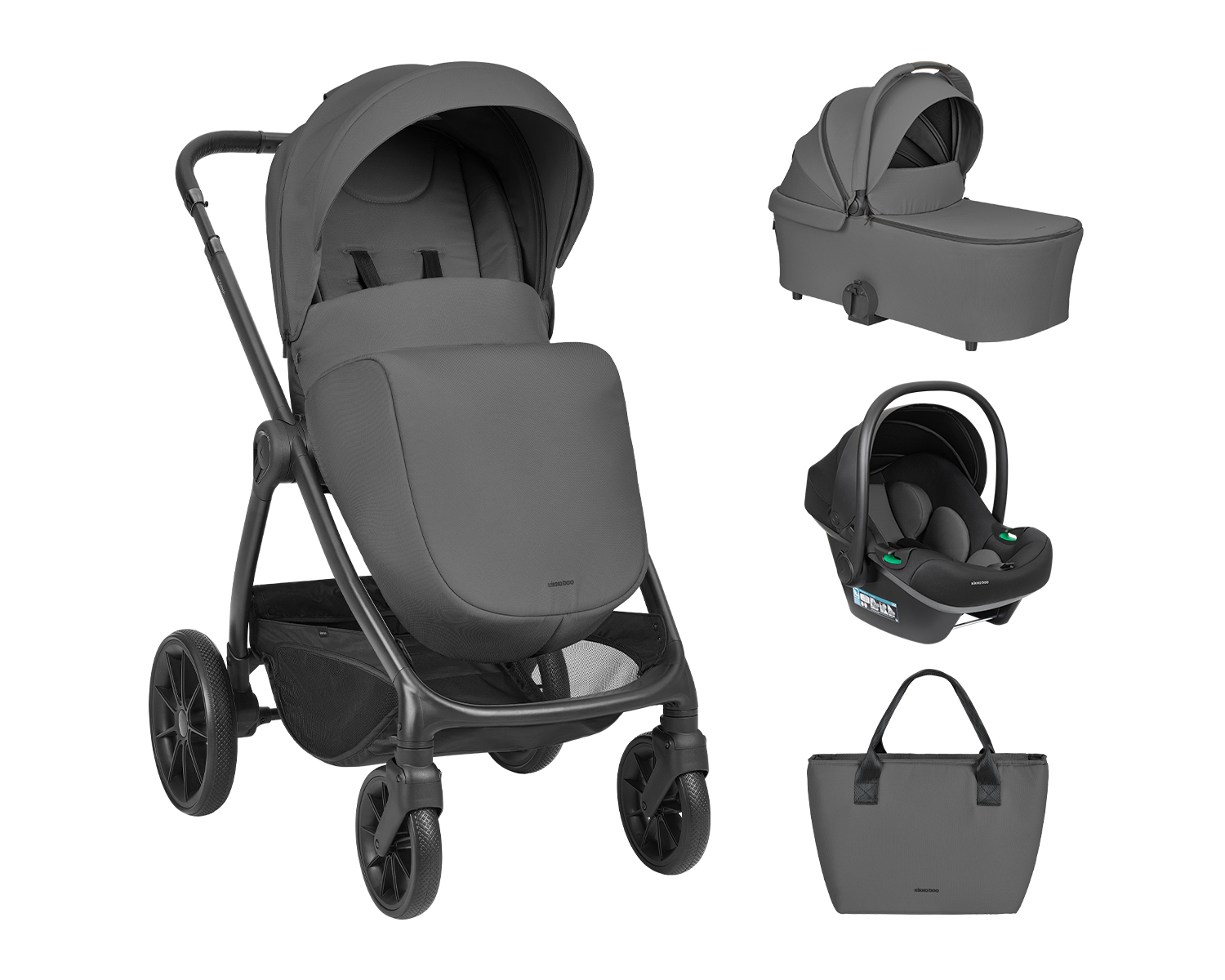 Carrito de bebé 3en1 con capazo Modena Gris Oscuro 2027