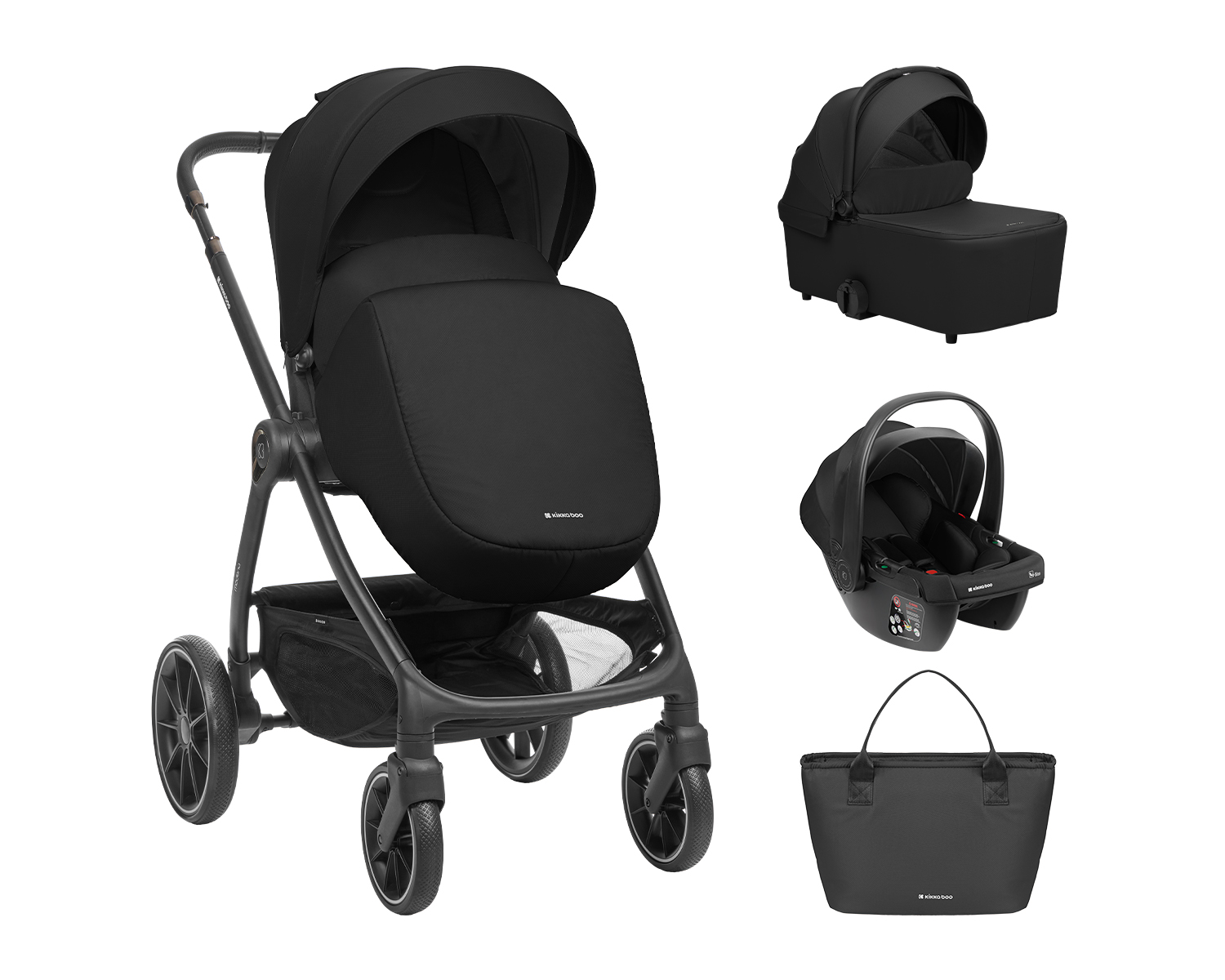 Carrito de bebé 3en1 con capazo Modena Negro