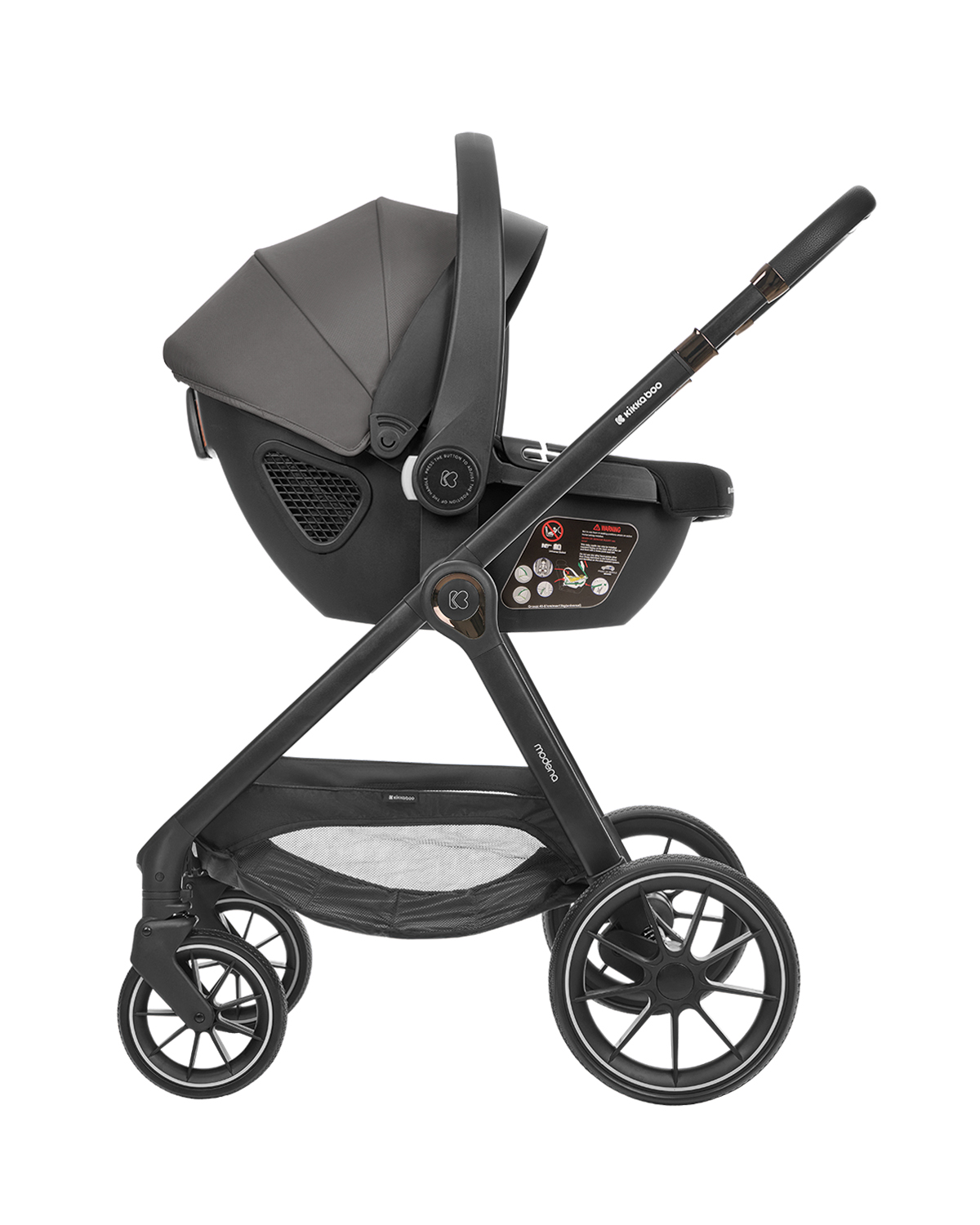 Carrito de bebé 3en1 con capazo Modena Gris Oscuro