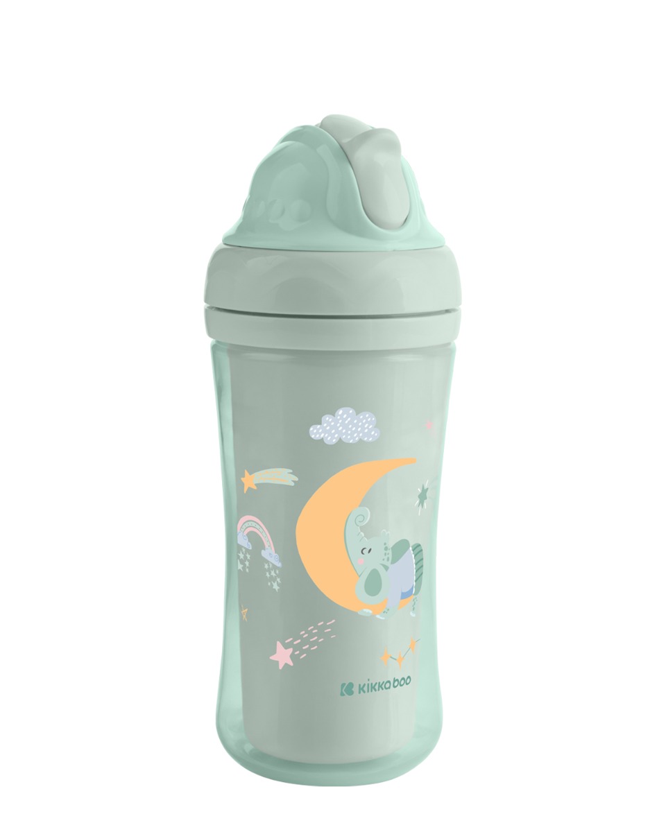 Vasito de PP con pajita de silicona 220ml Moony me Menta
