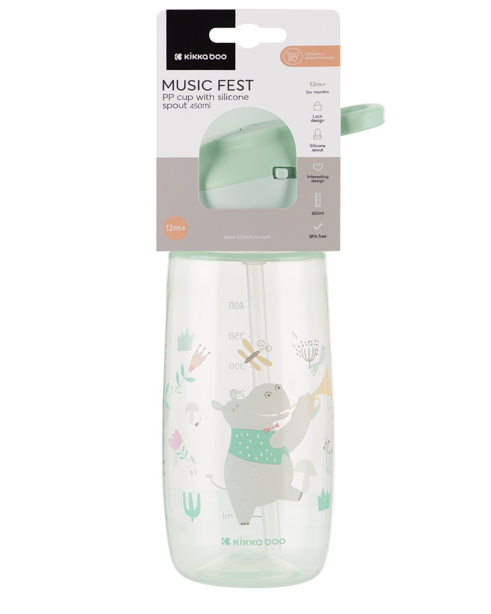 Vaso PP con boquilla 450ml Music Fest Menta