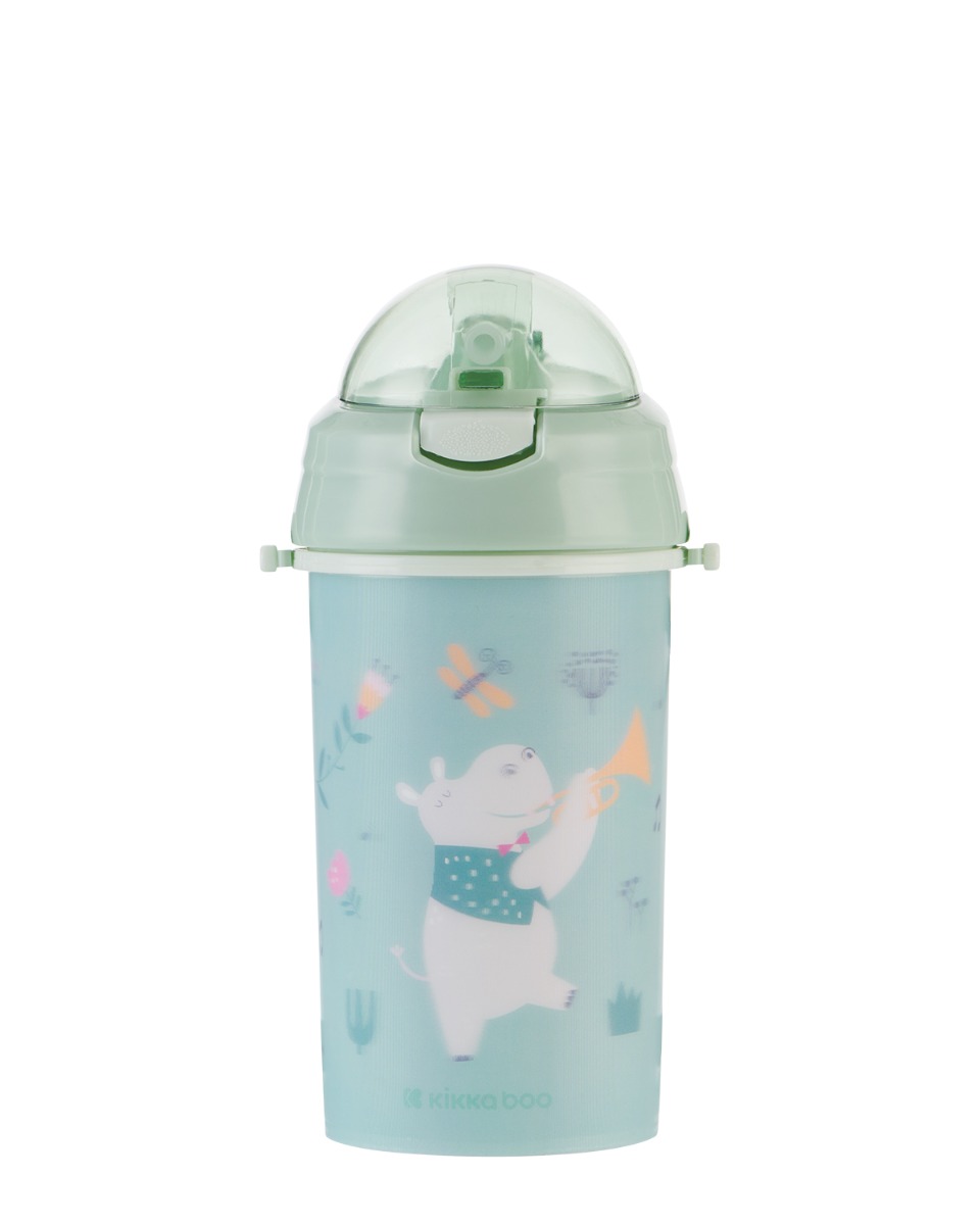 Vaso PP con pajita de silicona y correa 450ml Music Fest Menta