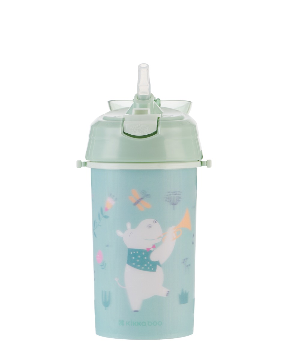 Vaso PP con pajita de silicona y correa 450ml Music Fest Menta