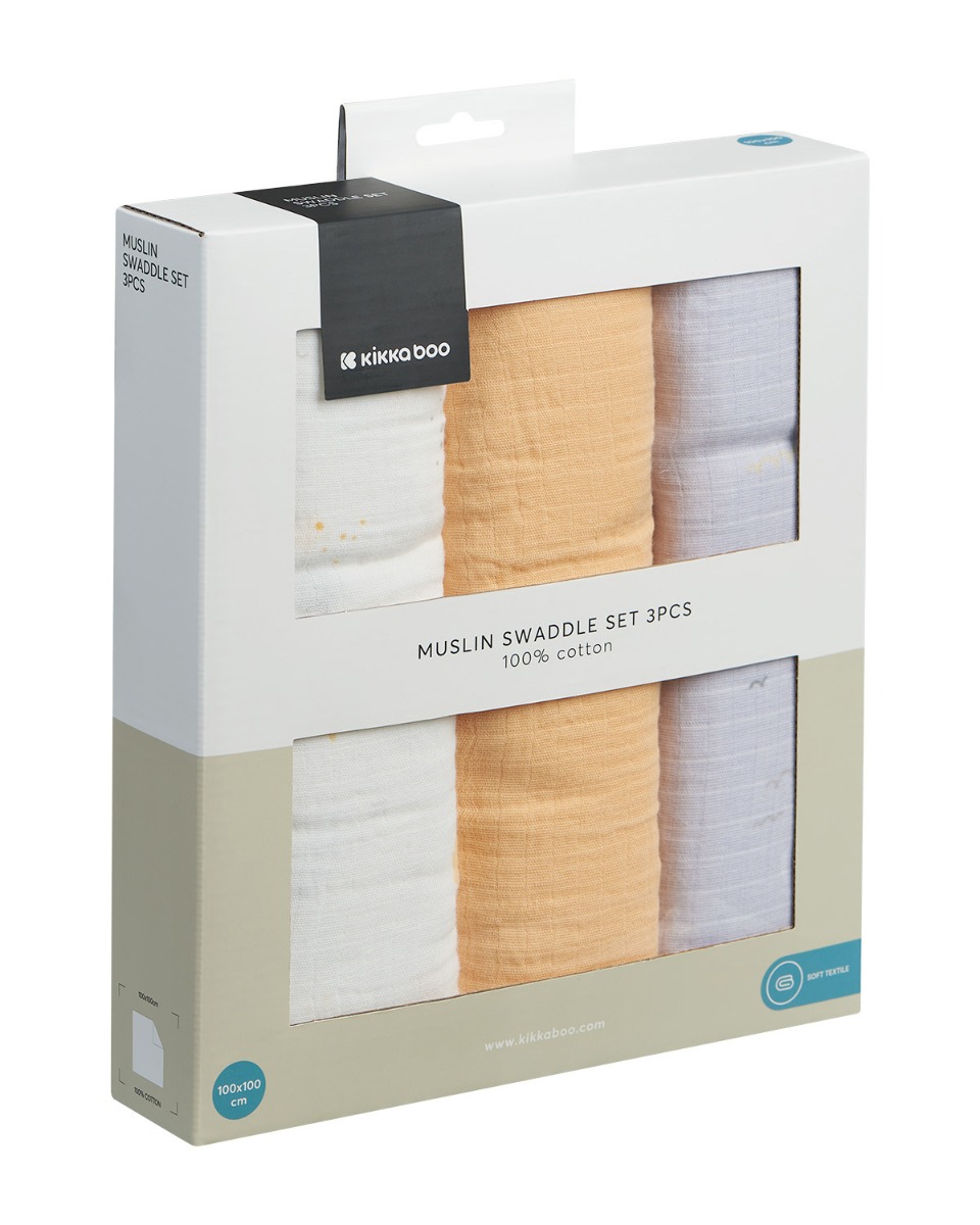 Juego de pañales de muselina 3 uds 100x100 cm Seally Me
