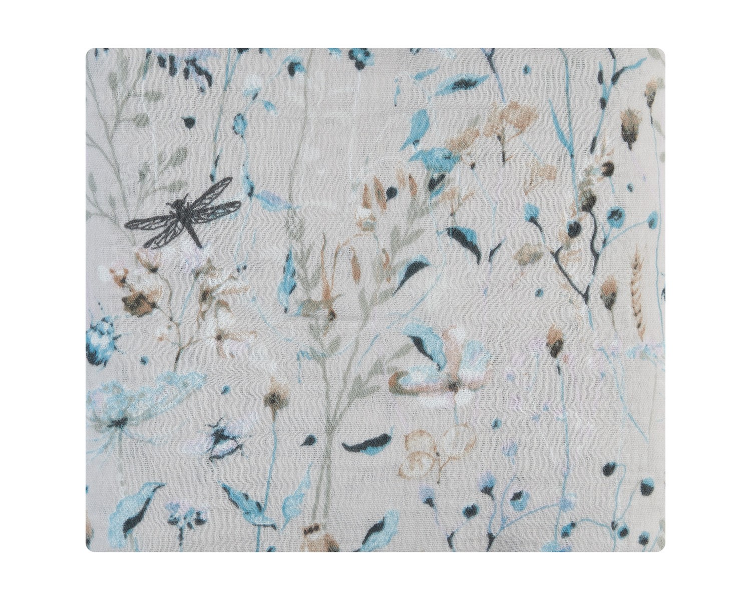 Manta de muselina doble capa 100x100 cm Dreamy Fields Gris