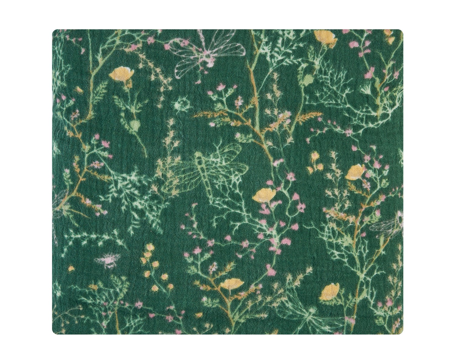 Manta de muselina doble capa 100x100 cm Secret Garden Verde