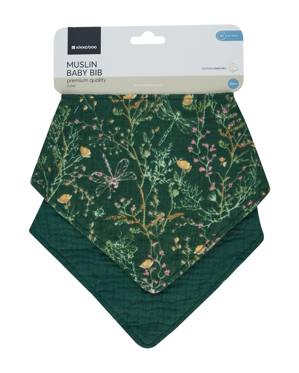 Juego de babero de muselina 2 uds Secret Garden Verde 