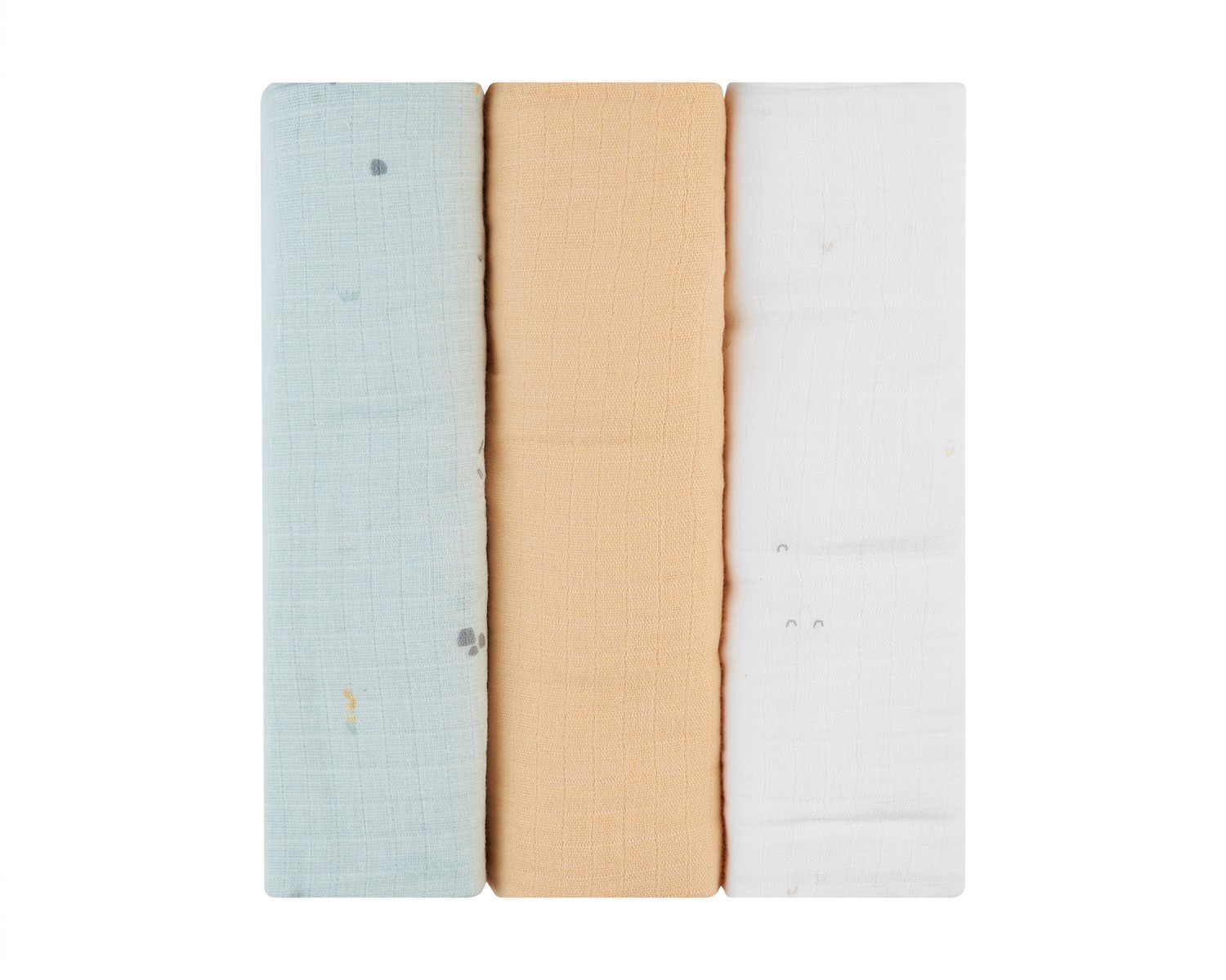 Juego de pañales de muselina 3 uds 100x100 cm Sleepy Sheep