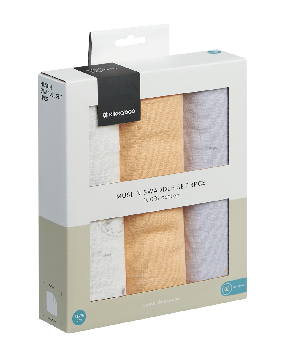 Juego de pañales de muselina 3 uds 75x75 cm Seally Me