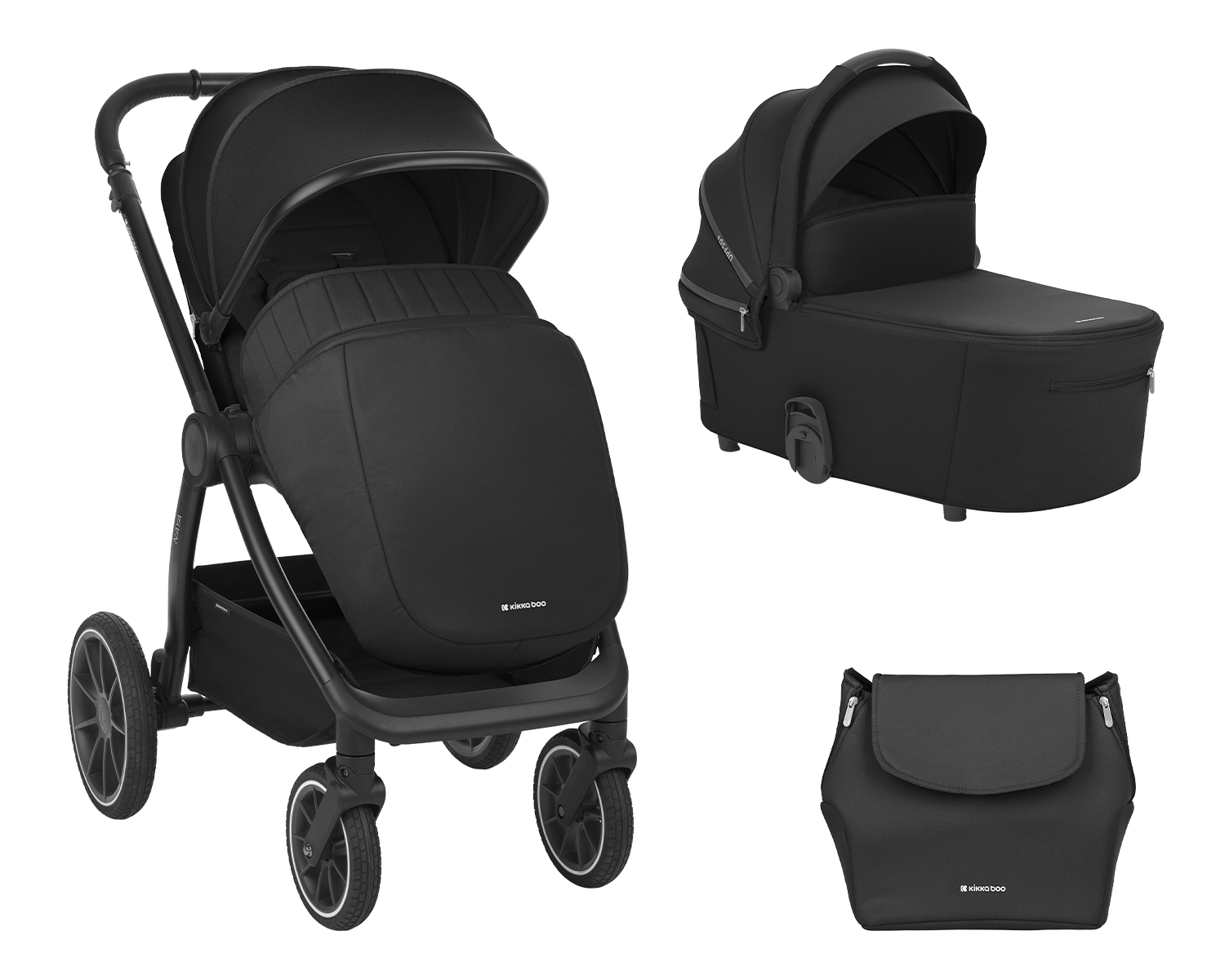Carrito de bebé 2en1 con capazo Naya Negro