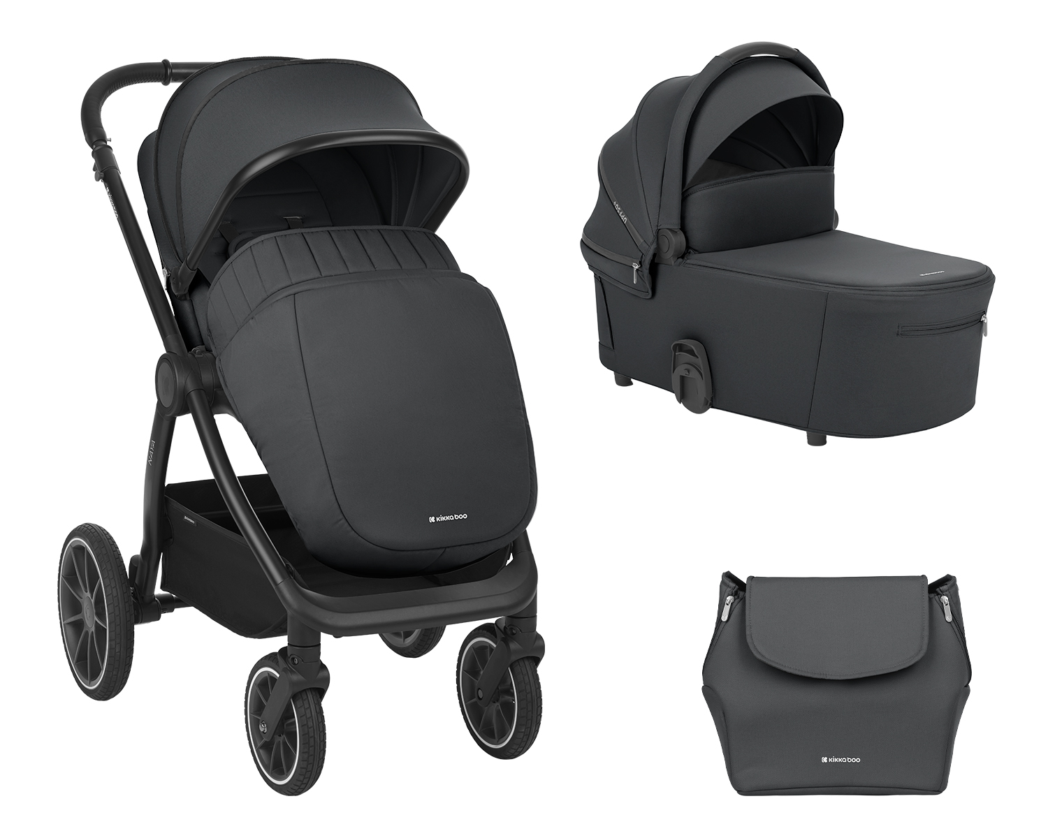 Carrito de bebé 2en1 con capazo Naya Gris