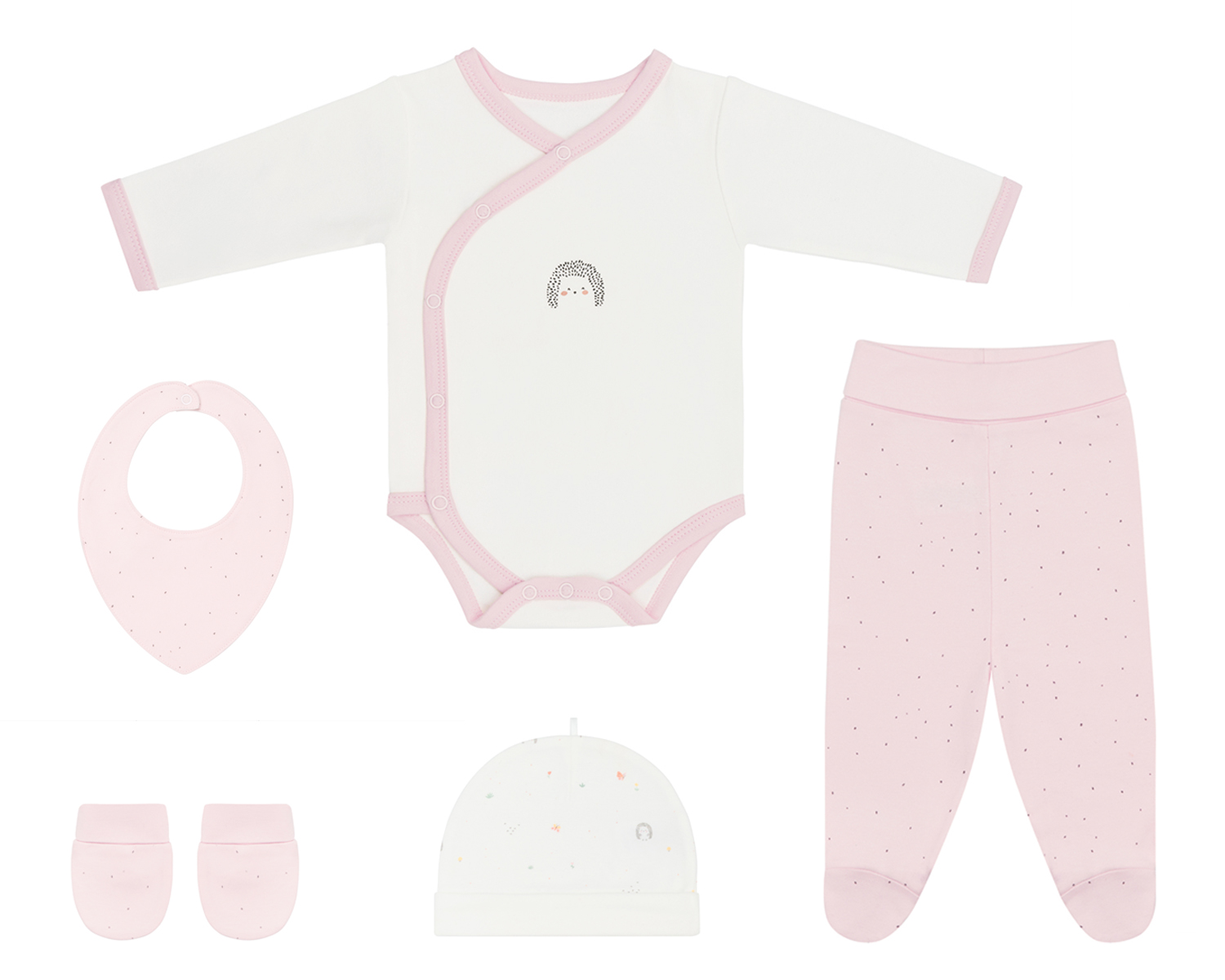 Set de 5 peleles para recién nacido Hedge-hugs