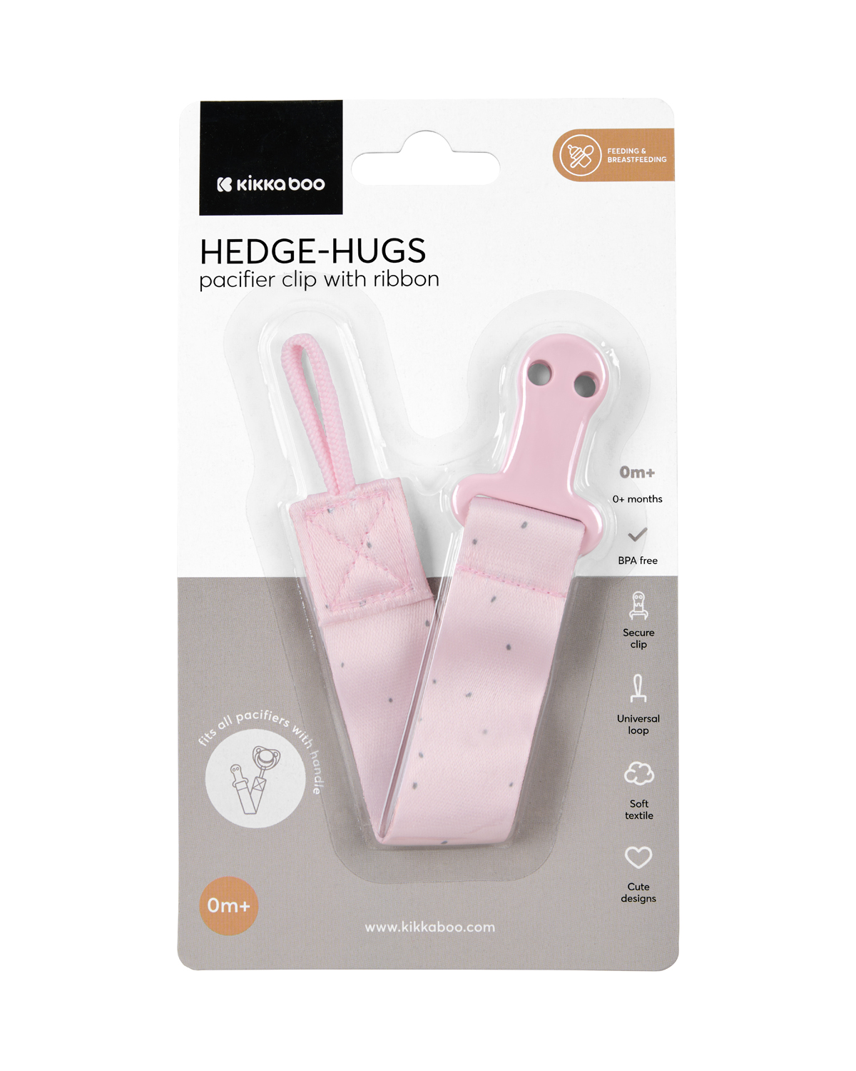 Clip para chupete con cinta Hedge-hugs