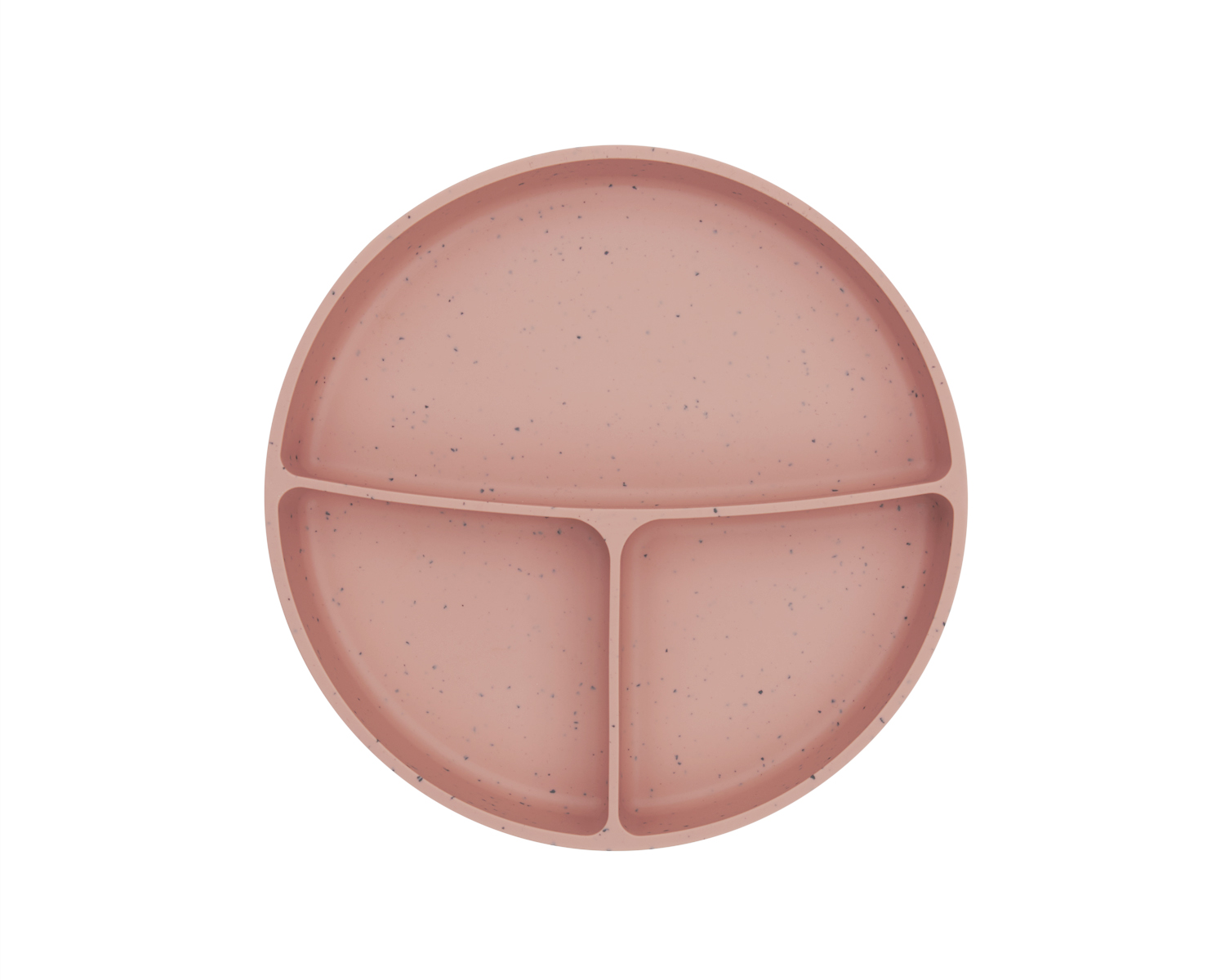 Divided plate with suction base Platinum Silicone Blush