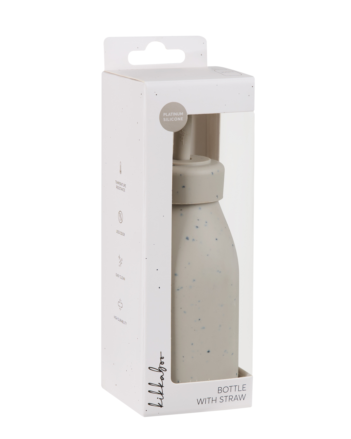 Bottle with straw Platinum Silicone Sand