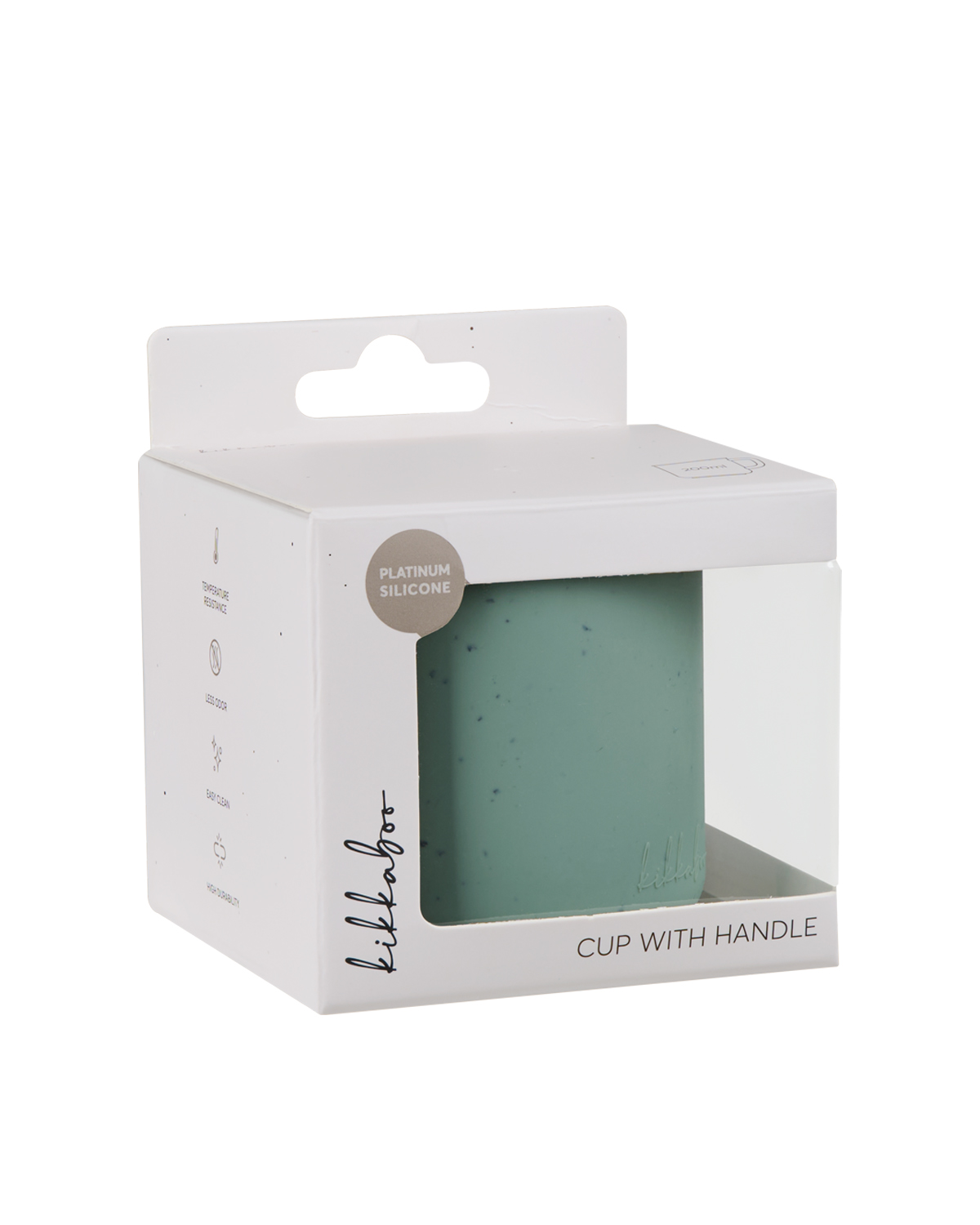 Cup with handle Platinum Silicone Sage