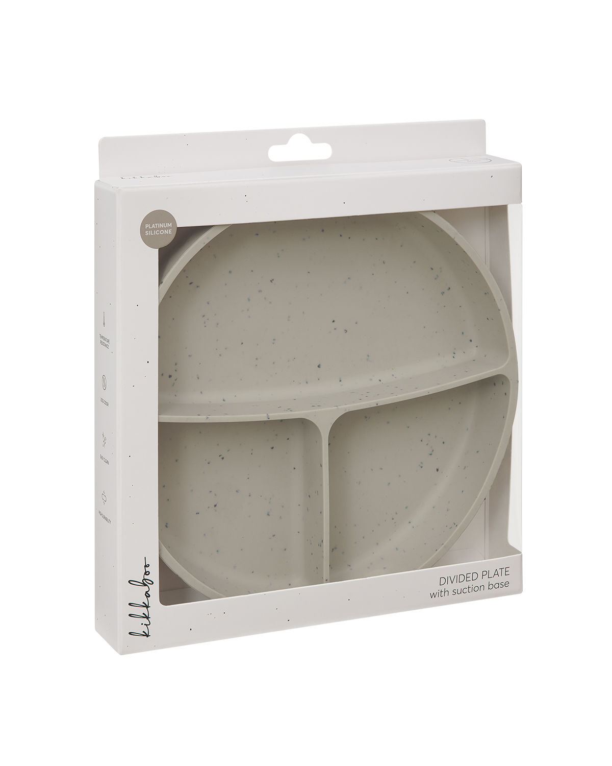 Divided plate with suction base Platinum Silicone Sand