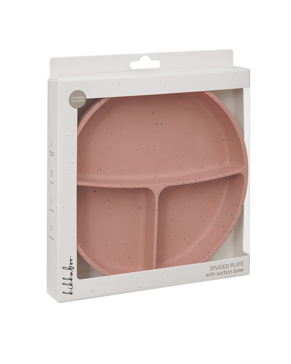 Divided plate with suction base Platinum Silicone Blush