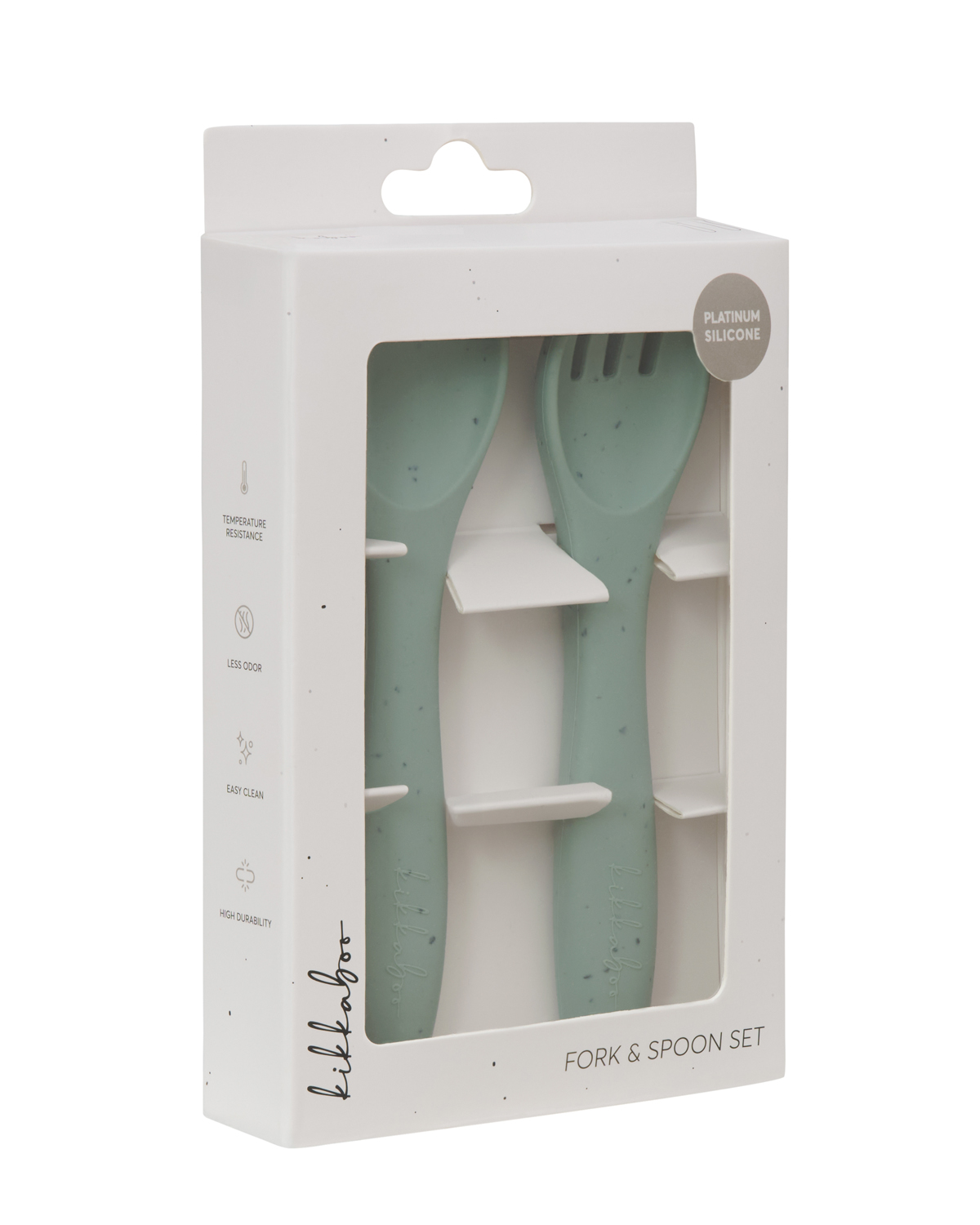 Juego de cuchara y tenedor Platinum Silicone Sage